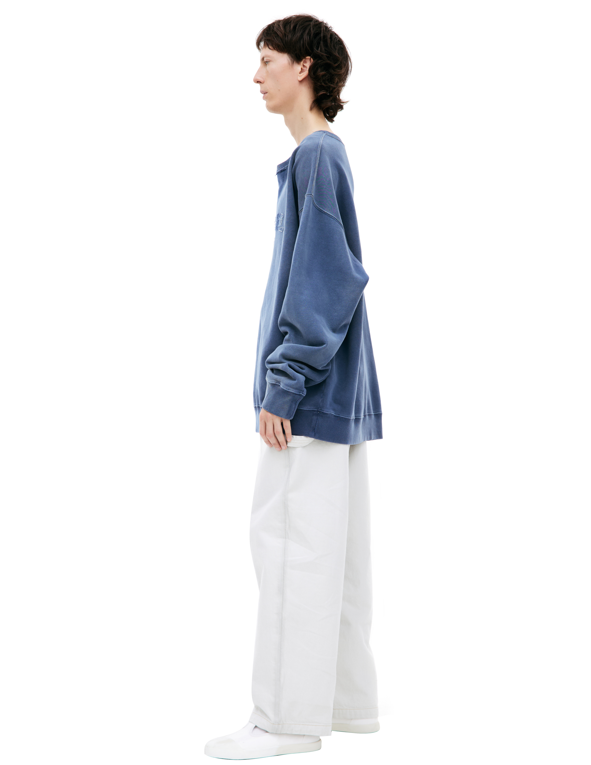 Shop Maison Margiela Blue Patch Sweatshirt