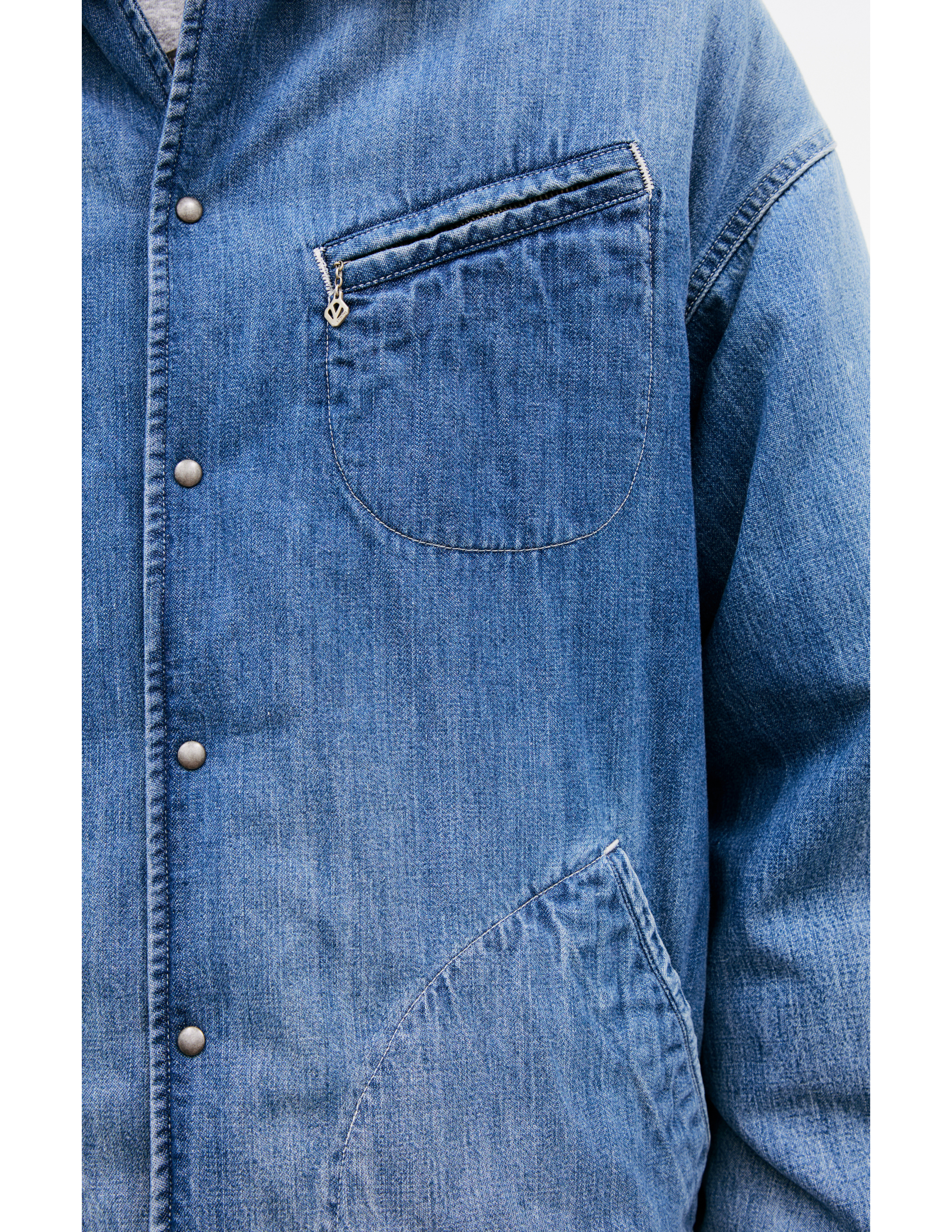 Visvim Puffed Denim Jacket In Blue