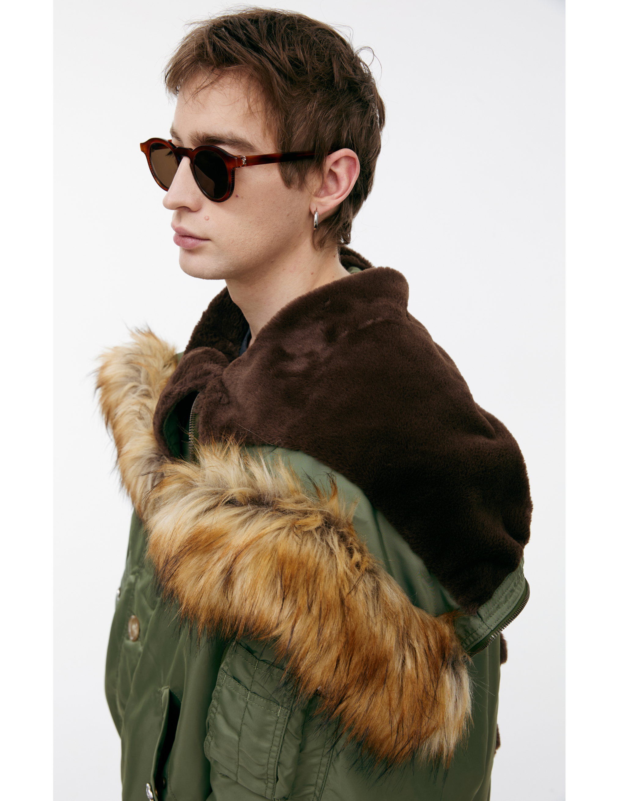Mastermind Japan Bomber With Furry Hood In Khaki