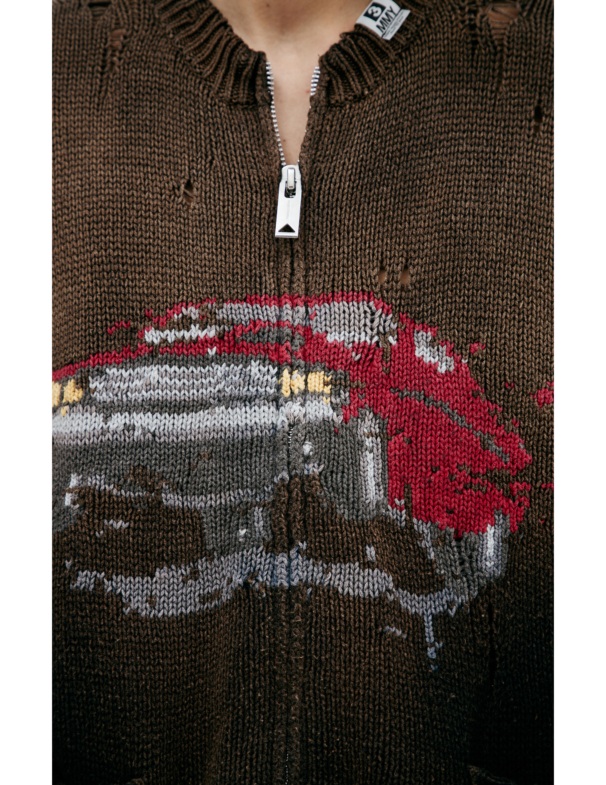 Miharayasuhiro Maison Mihara Yasuhiro Car Jacquard Knit Cardigan Black