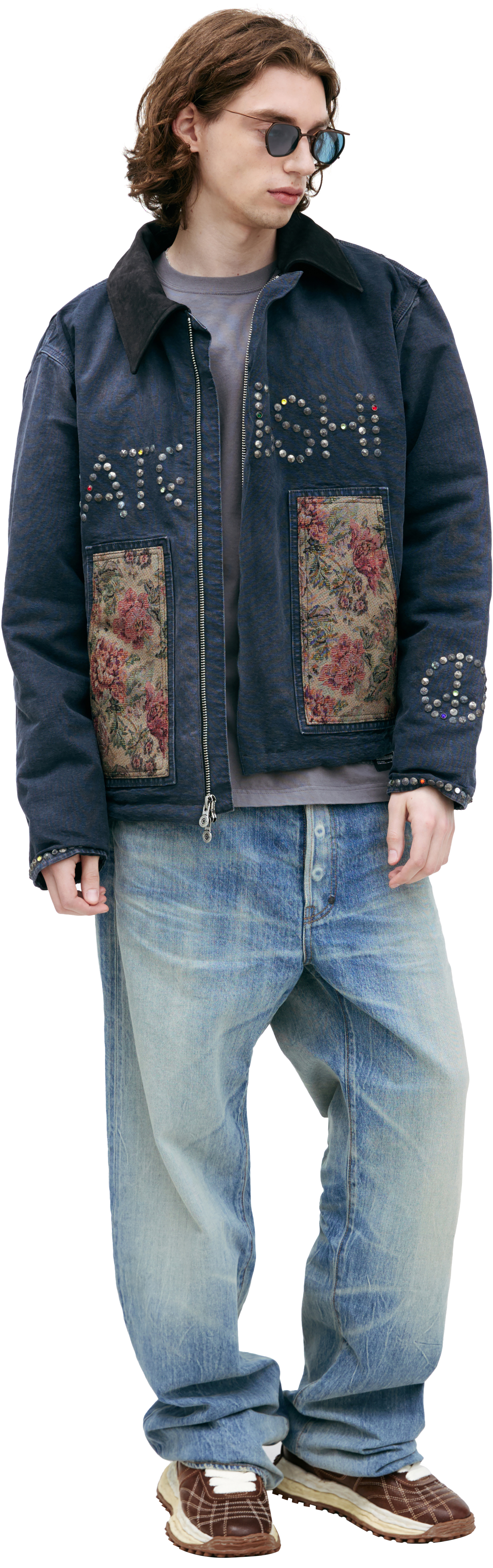Buy Satoshi Nakamoto men blue jacket with a turn-down collar for