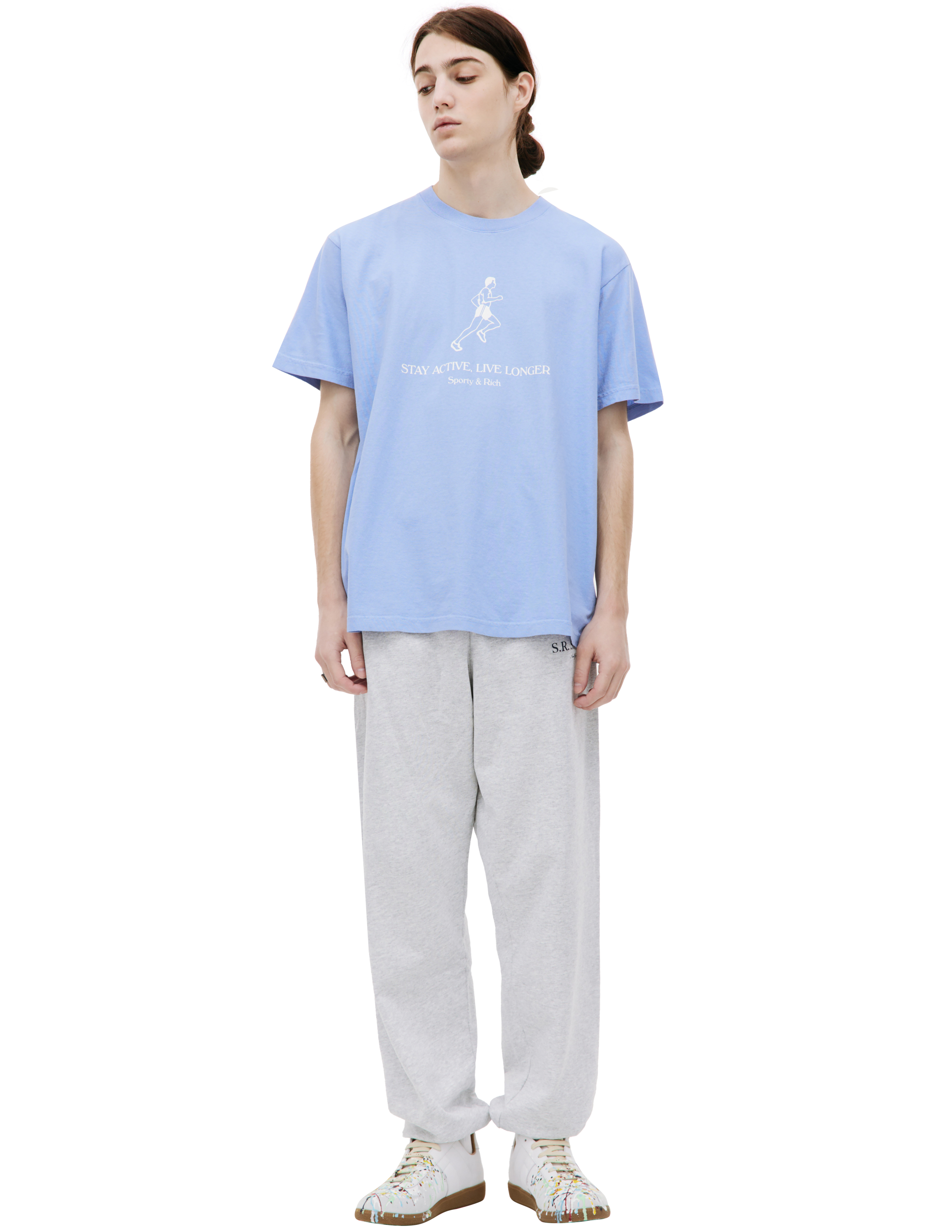 Sporty And Rich 'stay Active' Printed T-shirt In Blue