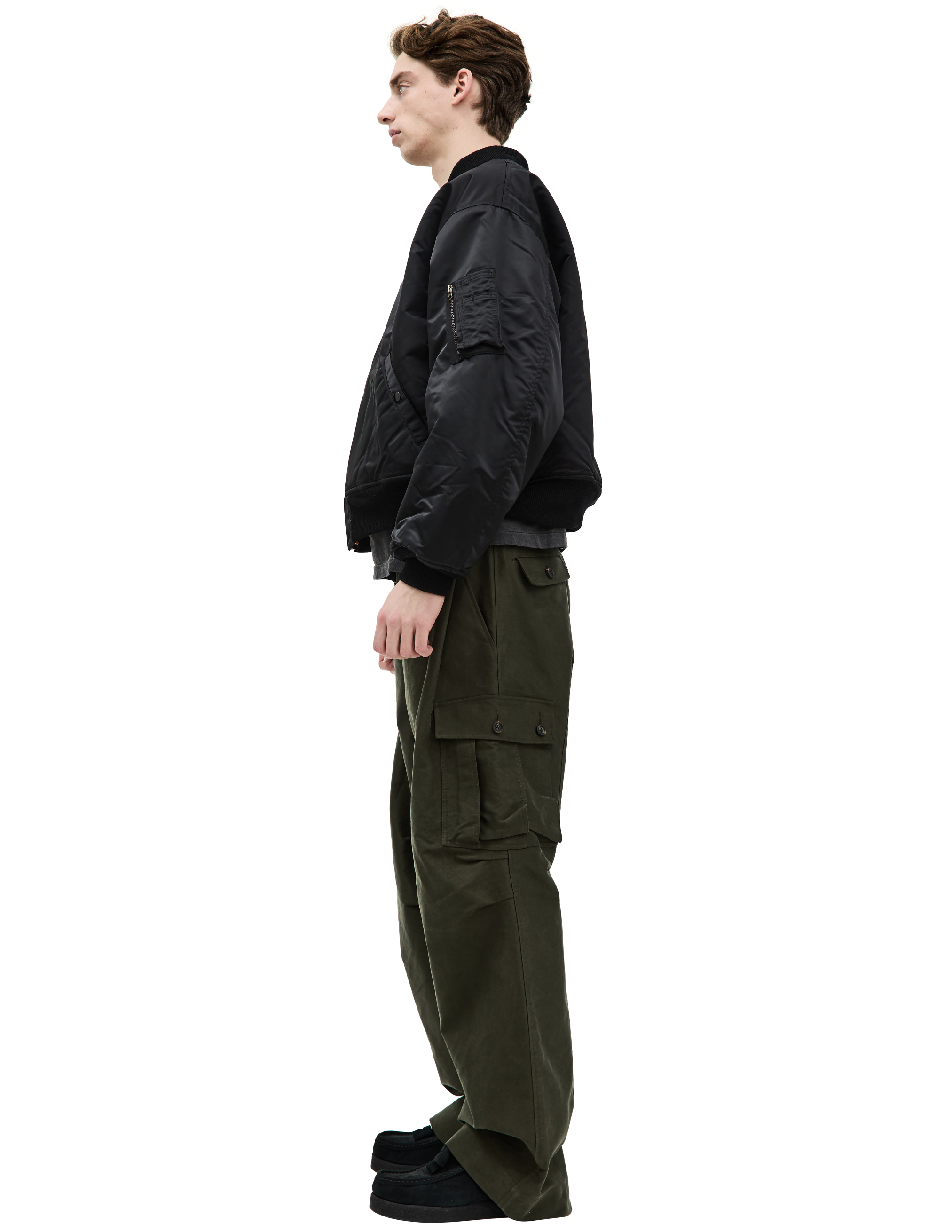 Saint Mxxxxxx Two-way Zippered Bomber In Black