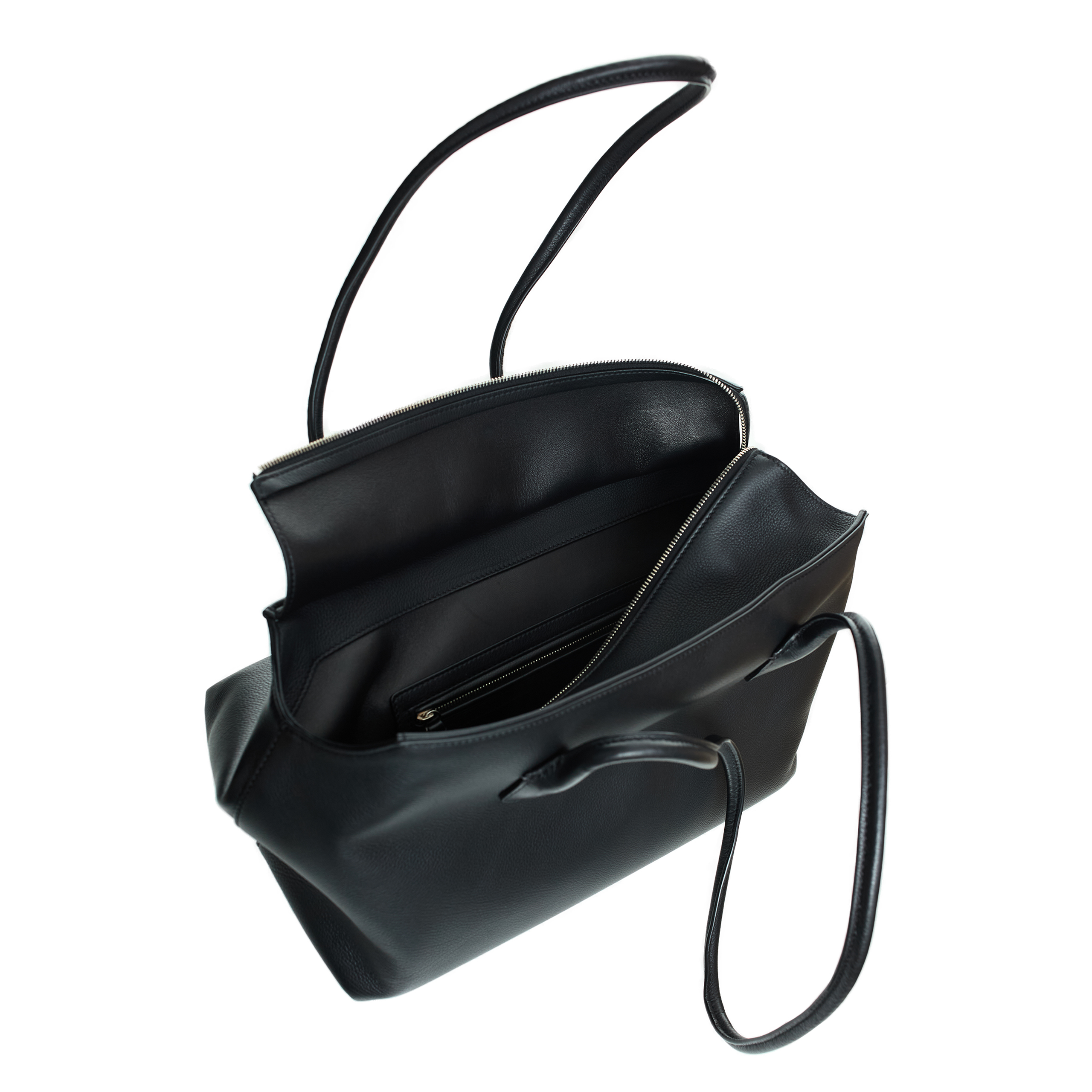 The Row Terrasse Leather Shoulder Bag In Black