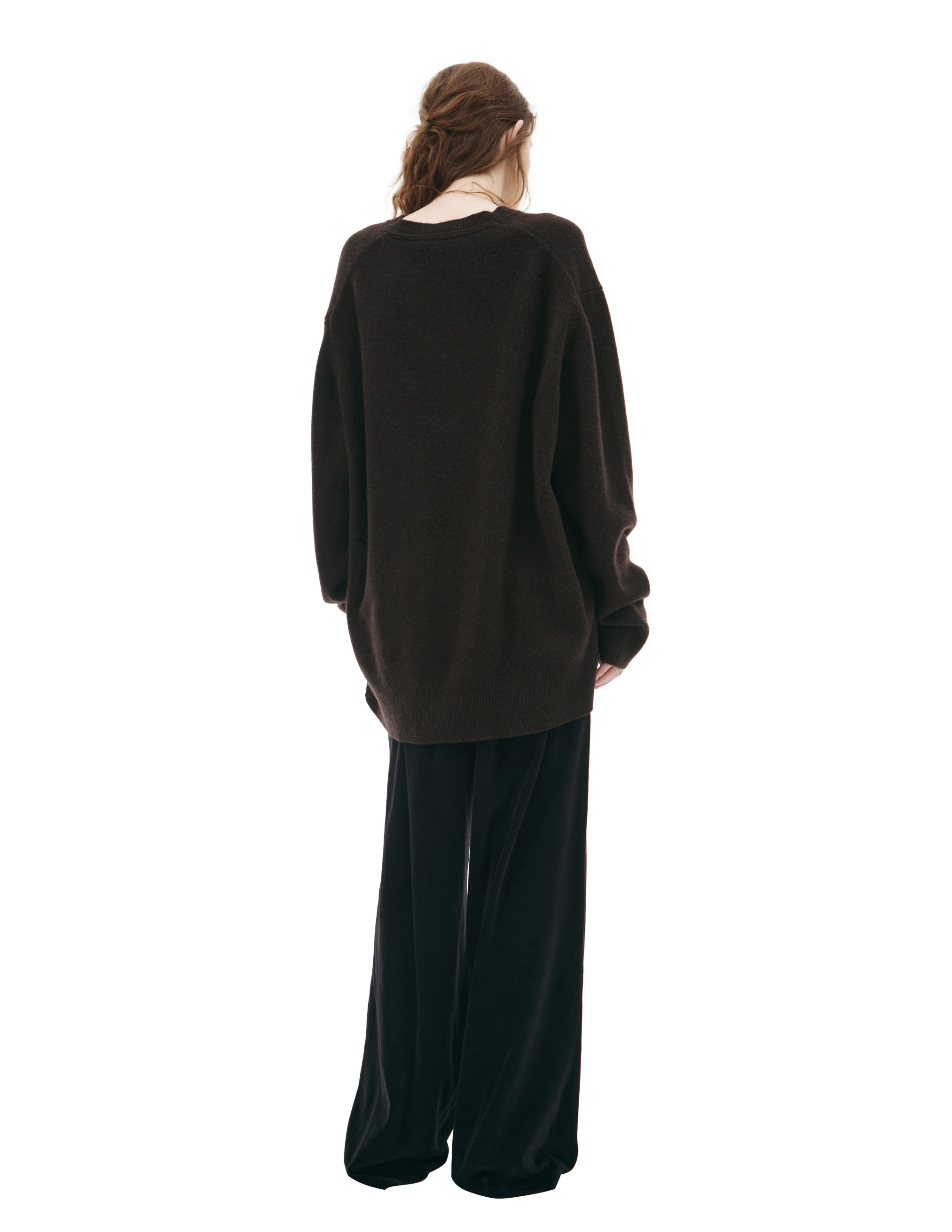 Acne Studios V-neck Wool Sweater In Brown