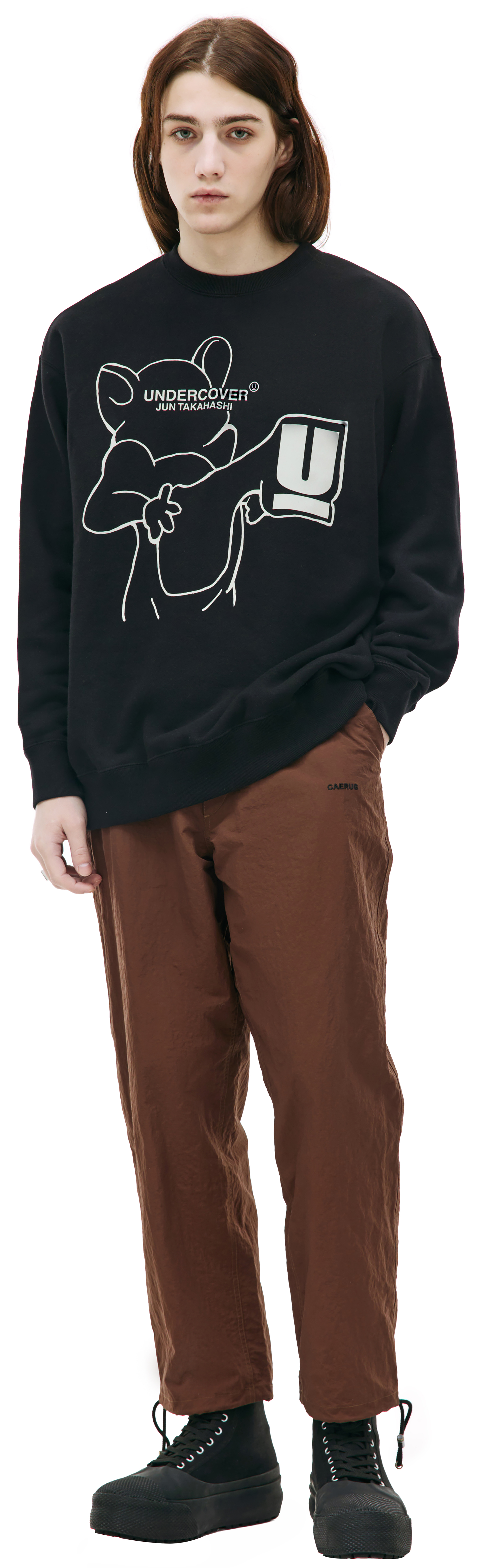 Buy Undercover men black graphic logo sweatshirt for $360 online