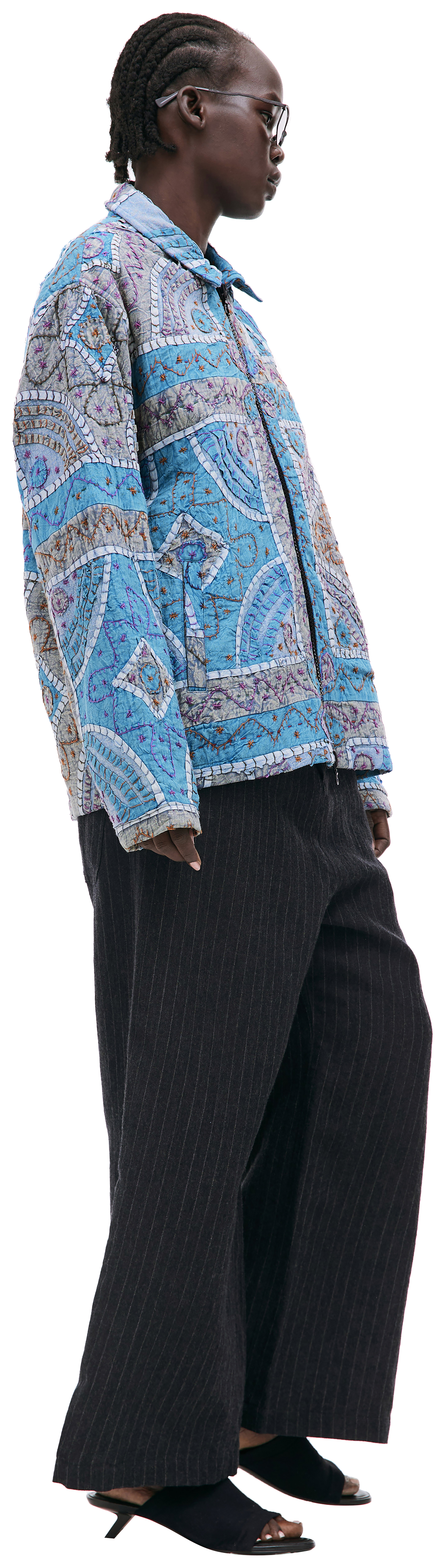 Buy KARU RESEARCH women blue handcrafted quilted cotton