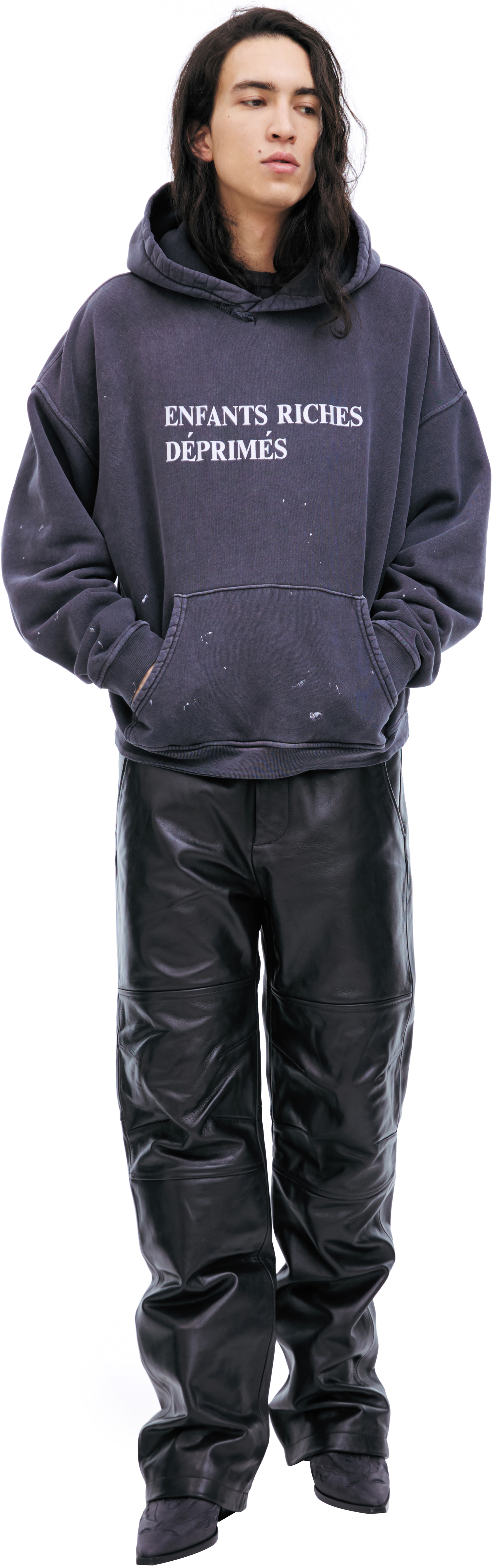 Buy Enfants Riches Déprimés men grey logo hoodie for $1,980 online