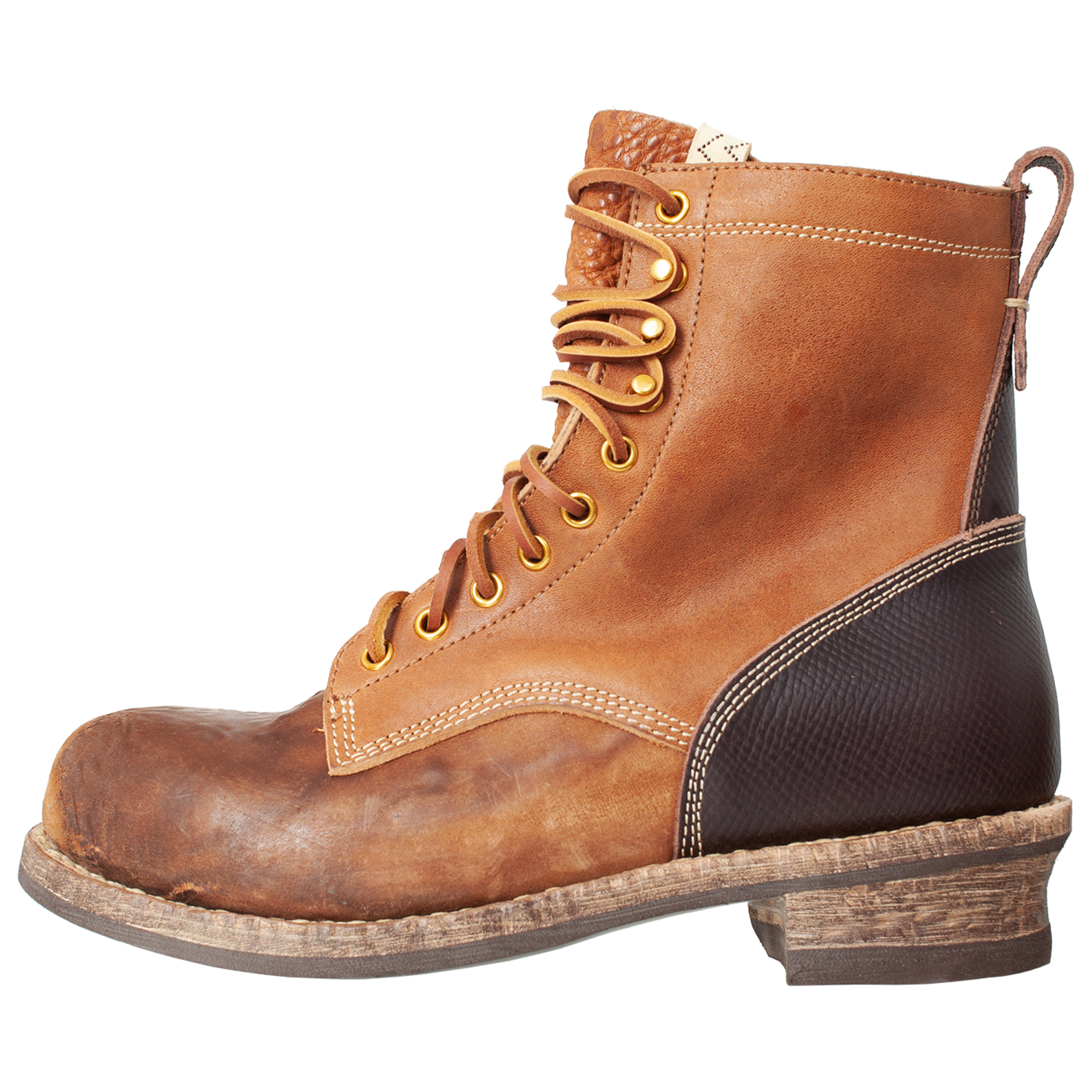 Buy visvim men brown poundmaker folk leather boots for $1,670