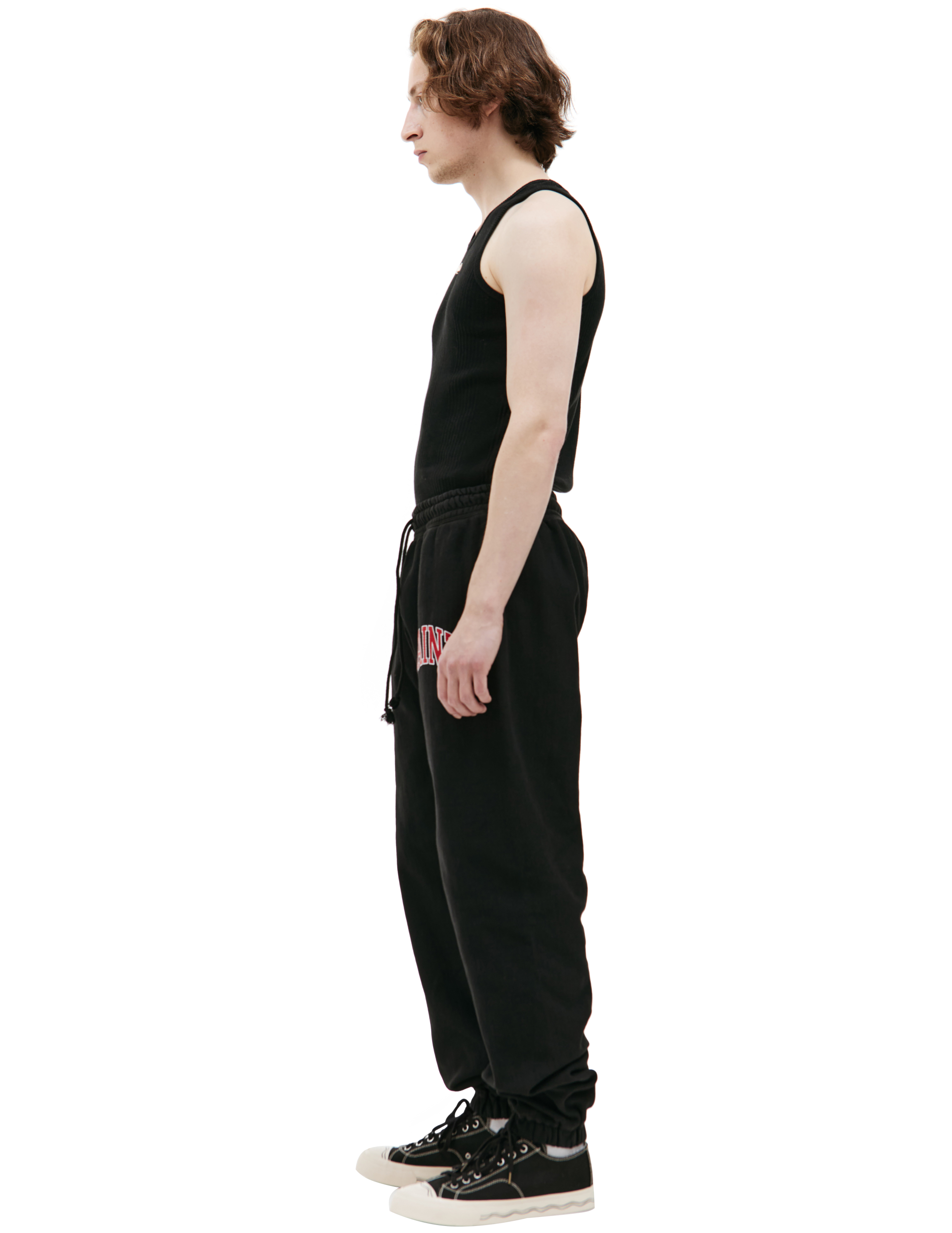Shop Saint Michael Logo Printed Sweatpants In Black