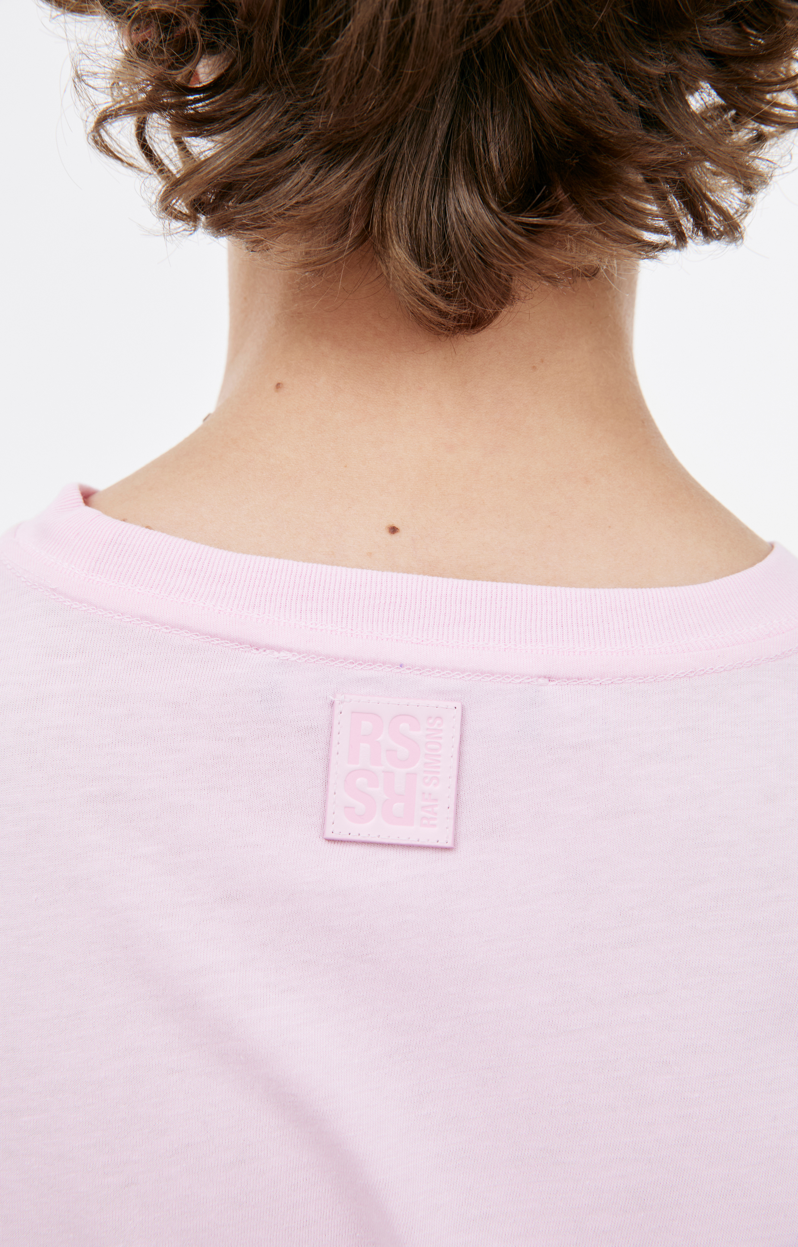 Buy Raf Simons men pink print t-shirt for $455 online on