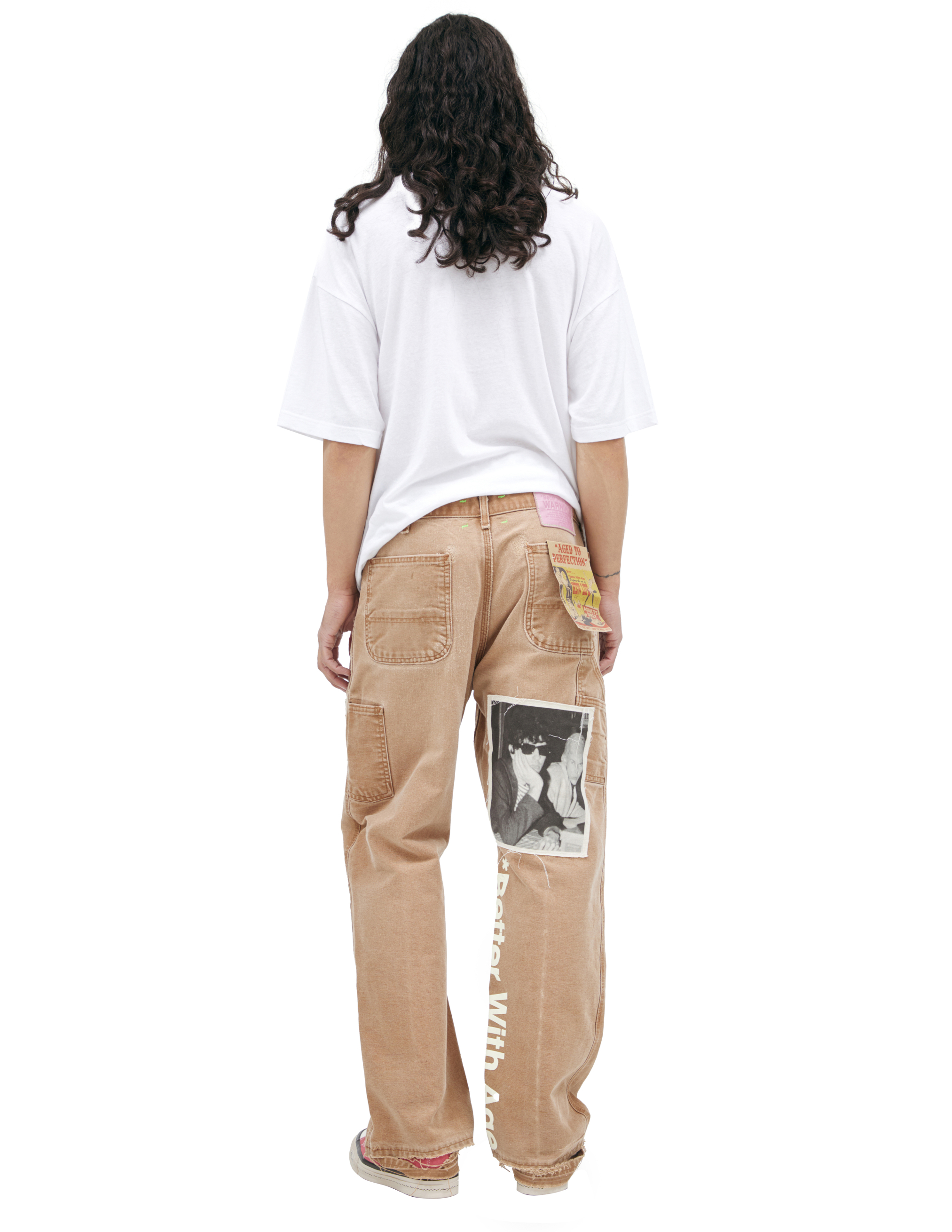 Better With Age Wide Patch Jeans In Brown