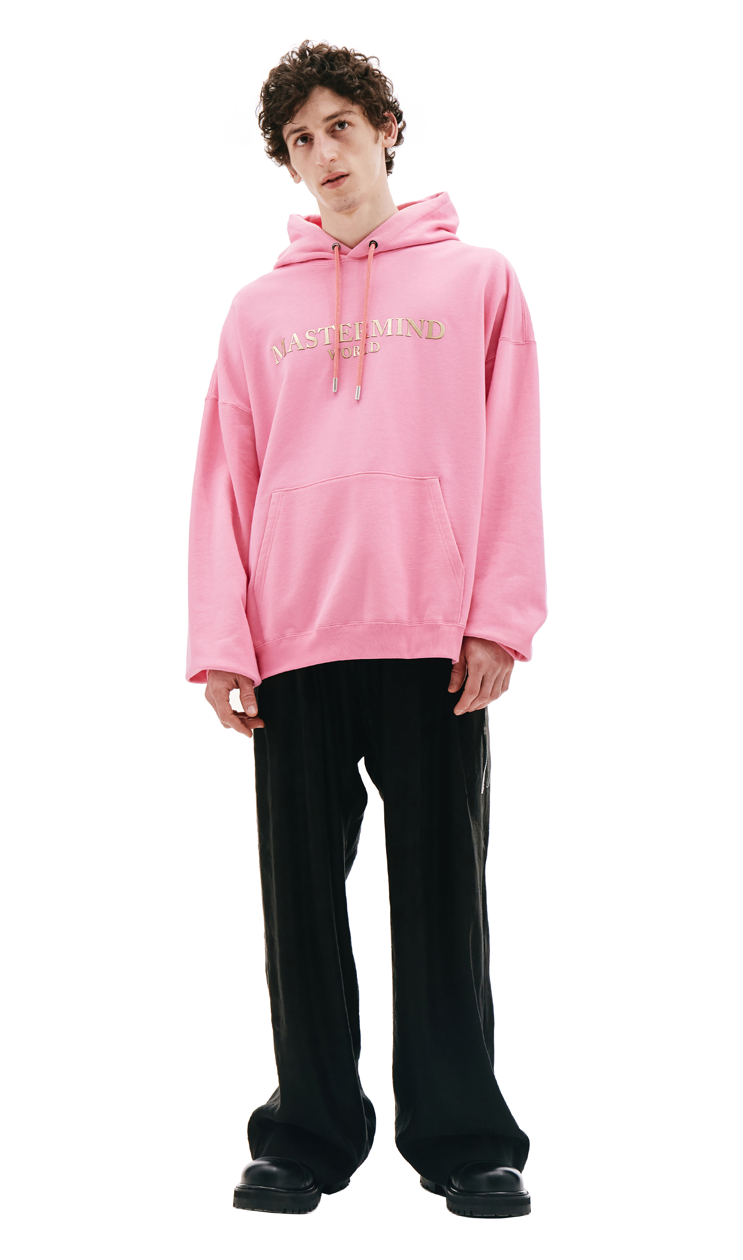 Buy Mastermind WORLD men pink printed hoodie for $1,099