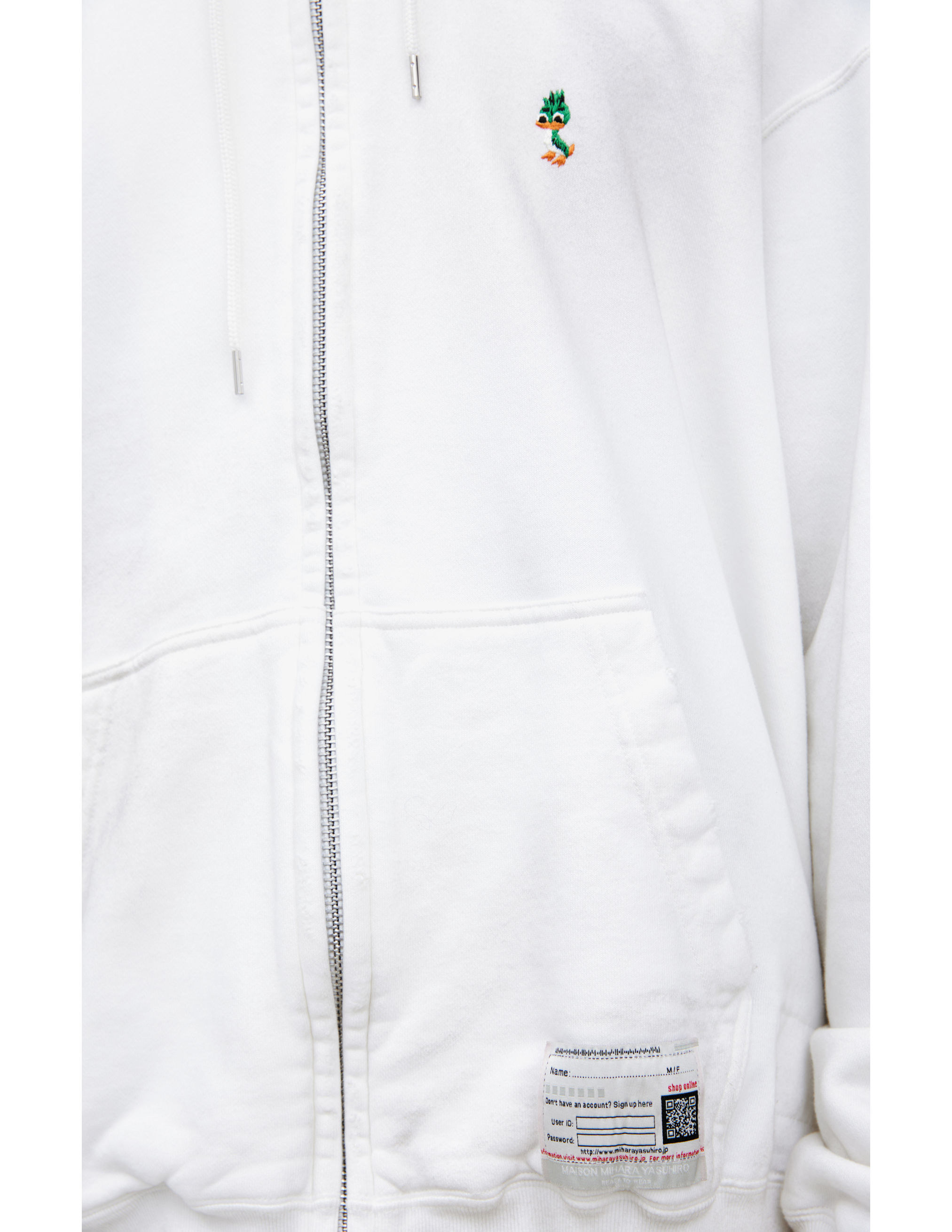 Miharayasuhiro White Zippered Hoodie