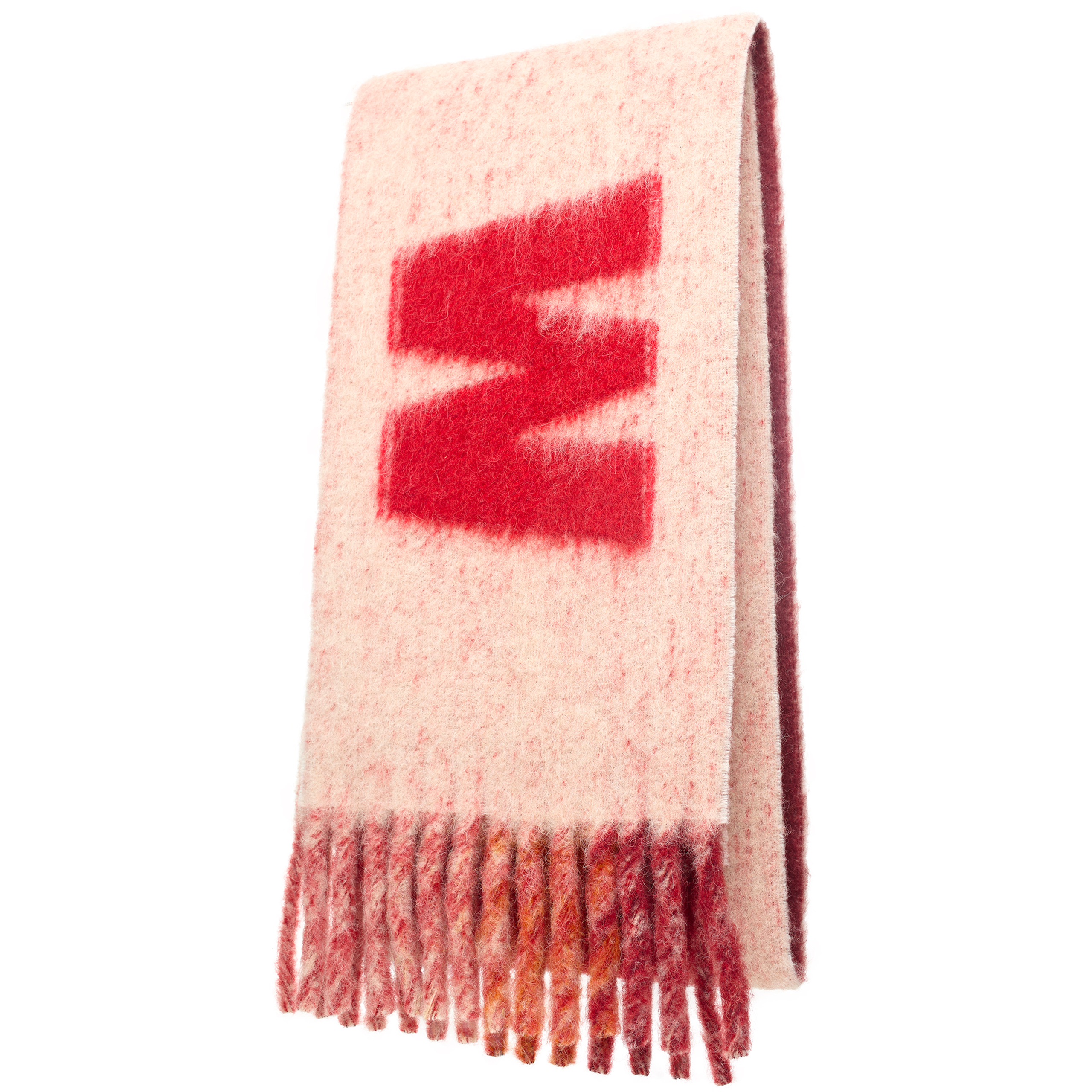 Shop Marni Wool Logo Scarves In Red