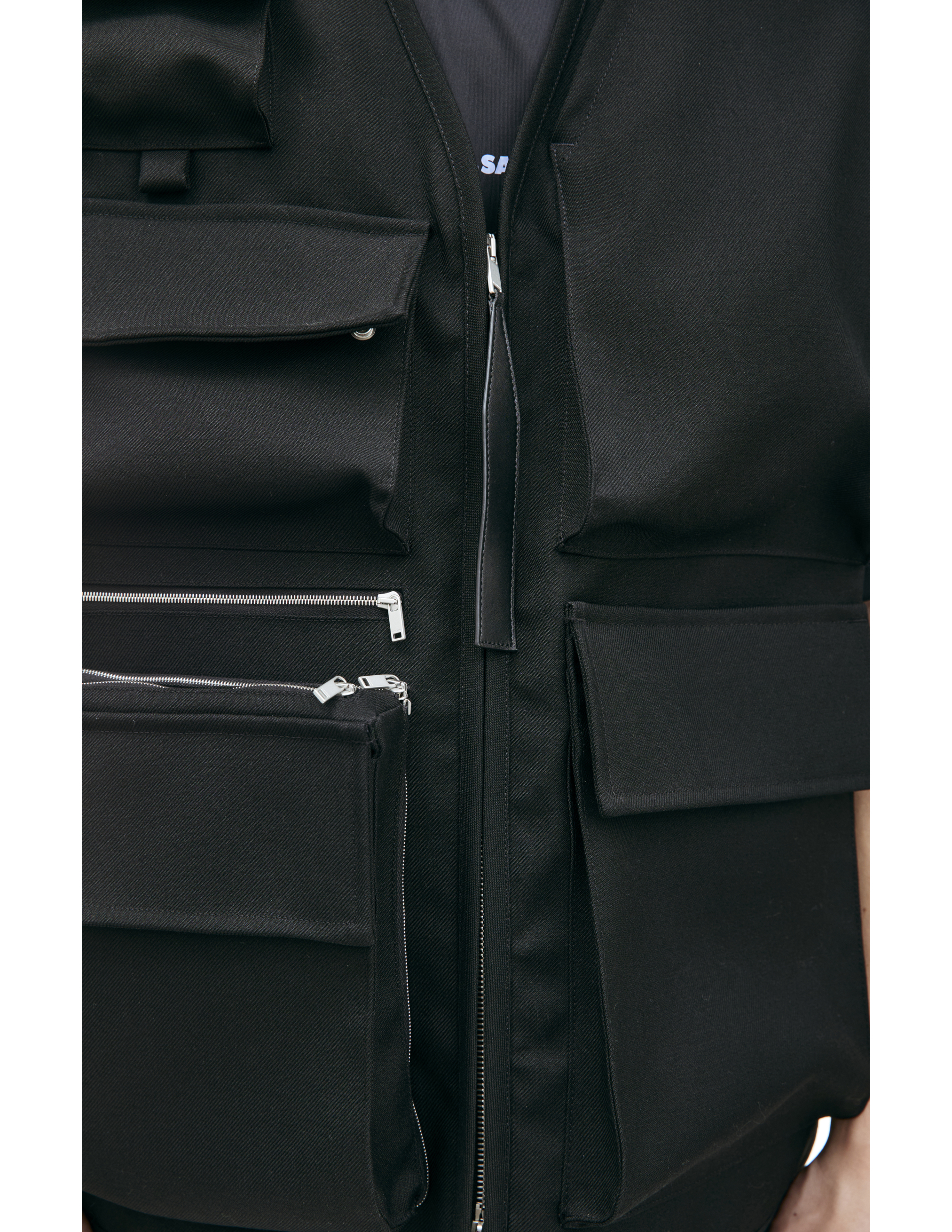 Jil Sander Combination Vest With Patch Pockets In Black