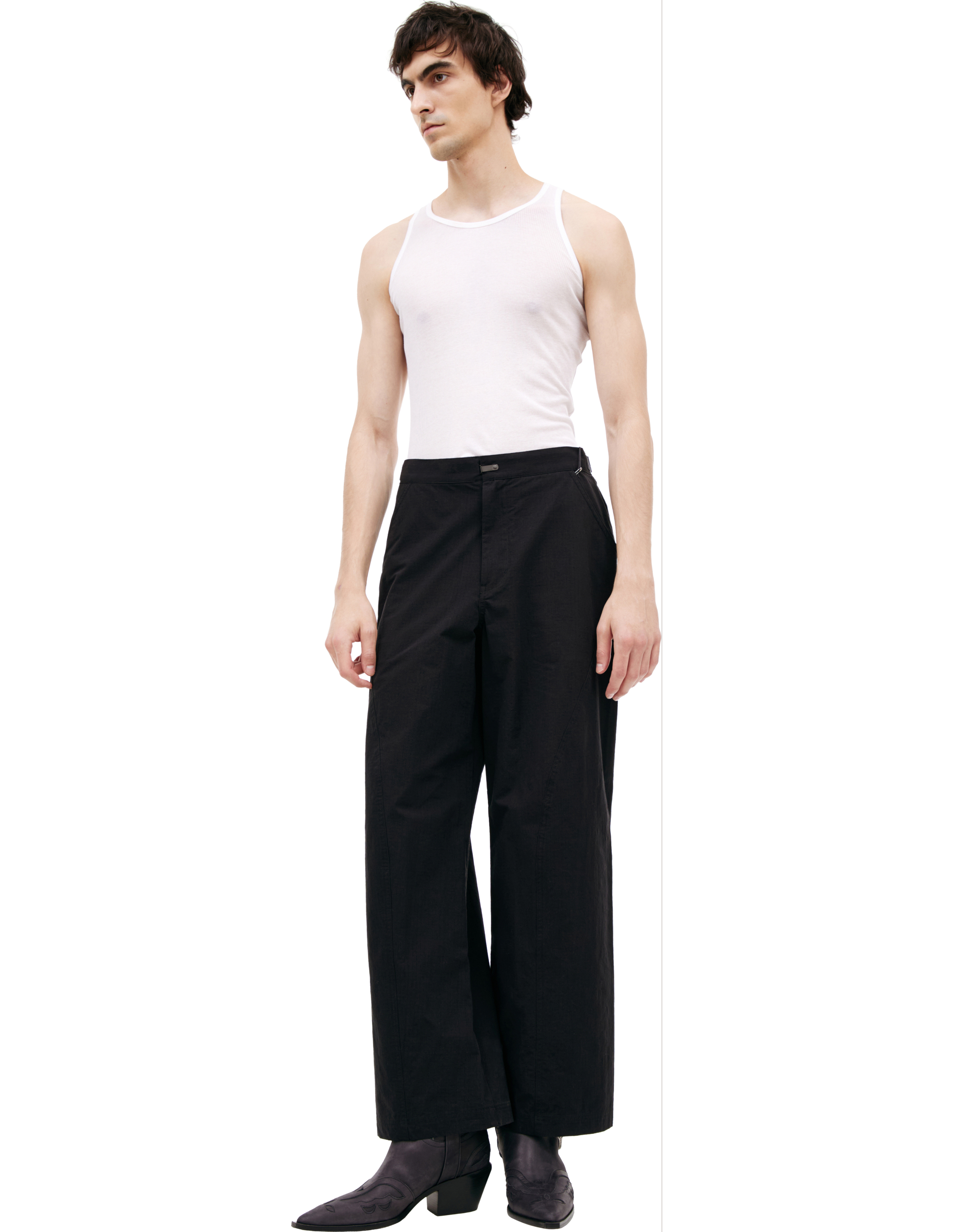 The Viridi-anne Trousers With Patch Pockets In Black