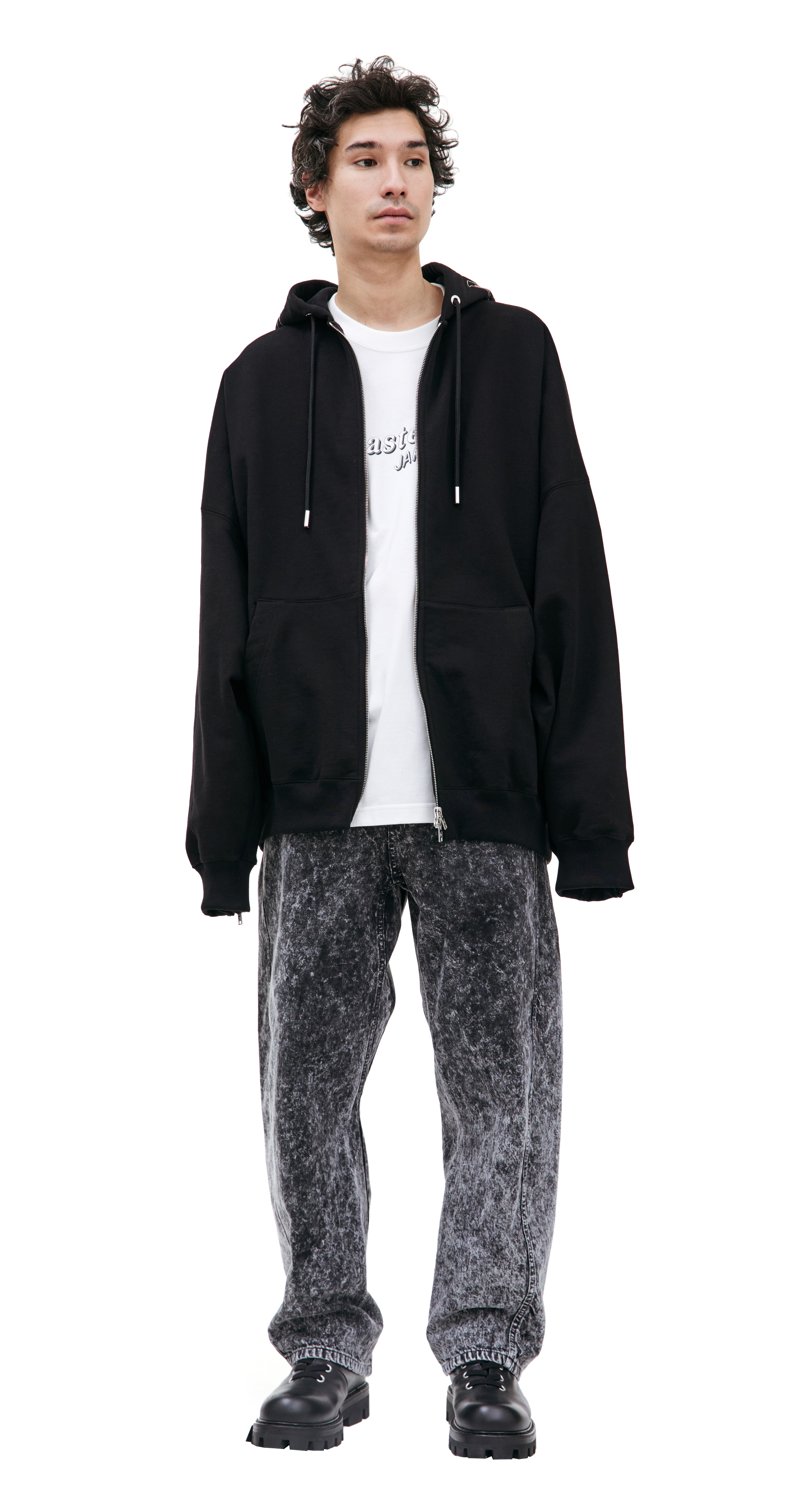 Buy Mastermind WORLD men black zip up hoodie for $2,540