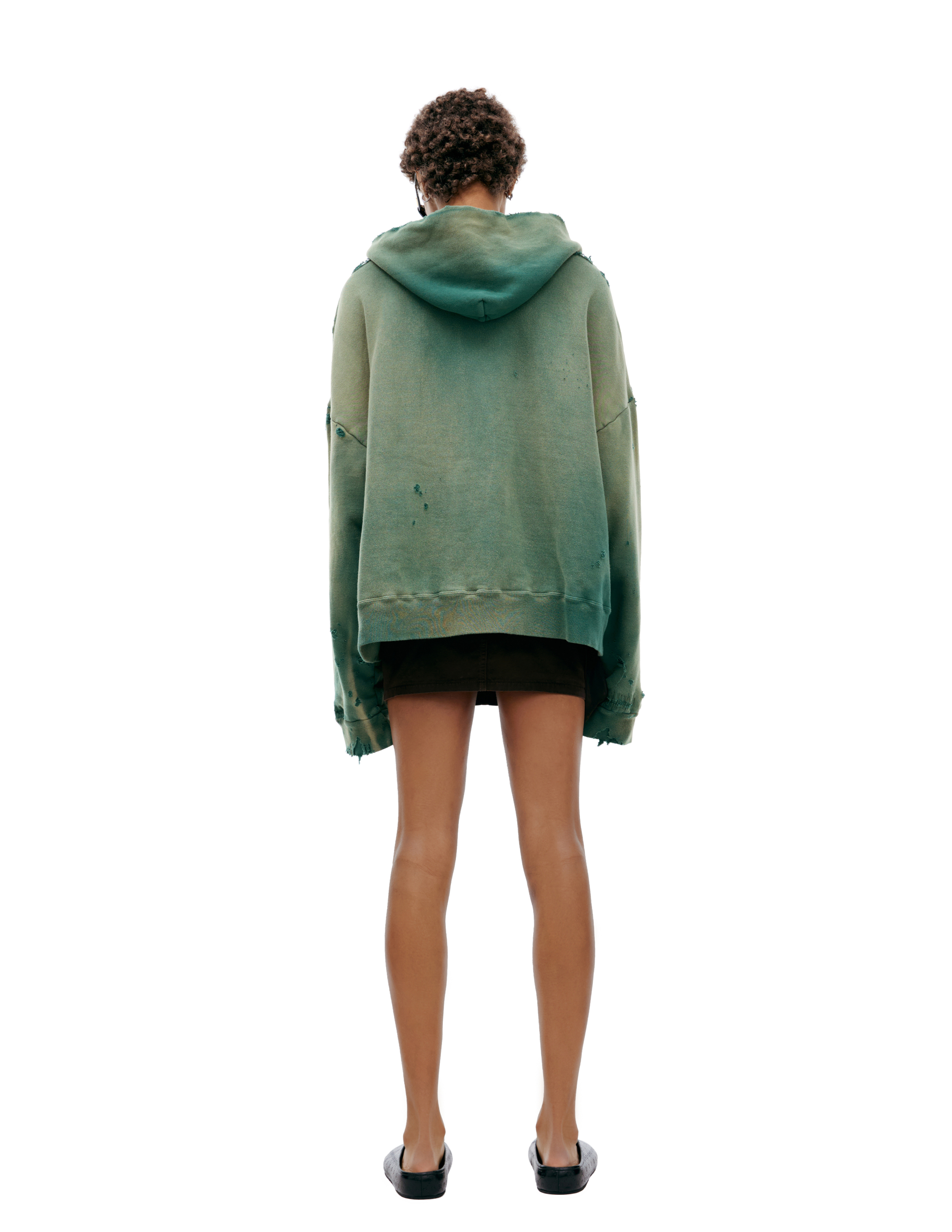 Saint Mxxxxxx Green Hoodie With Zipper In Green