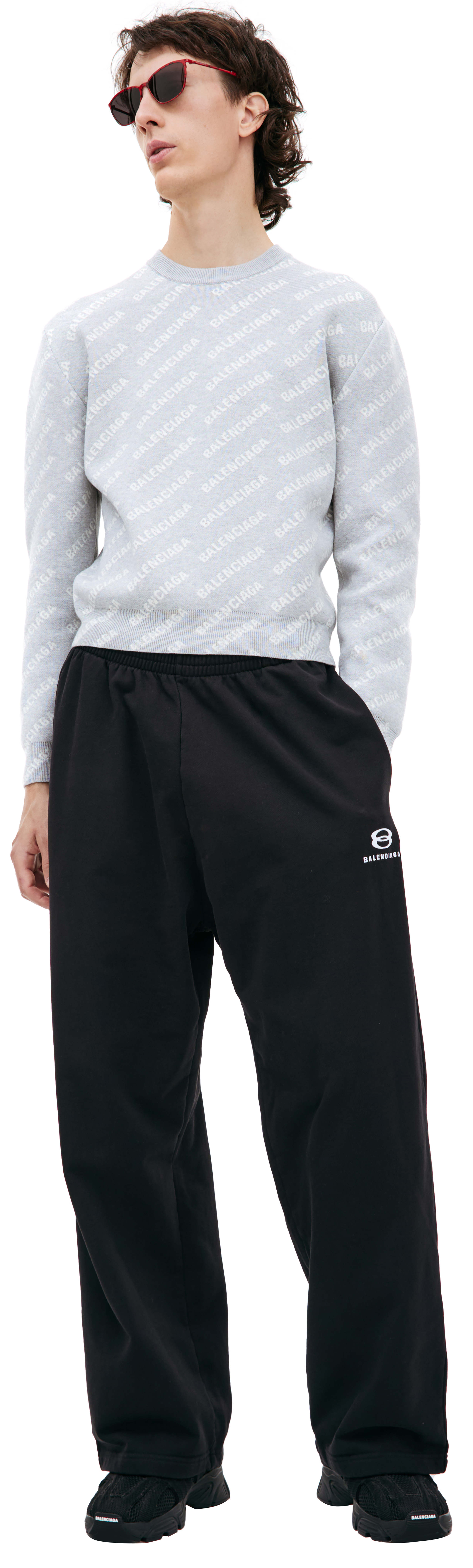 Buy Balenciaga men grey logo sweater for $1,840 online on