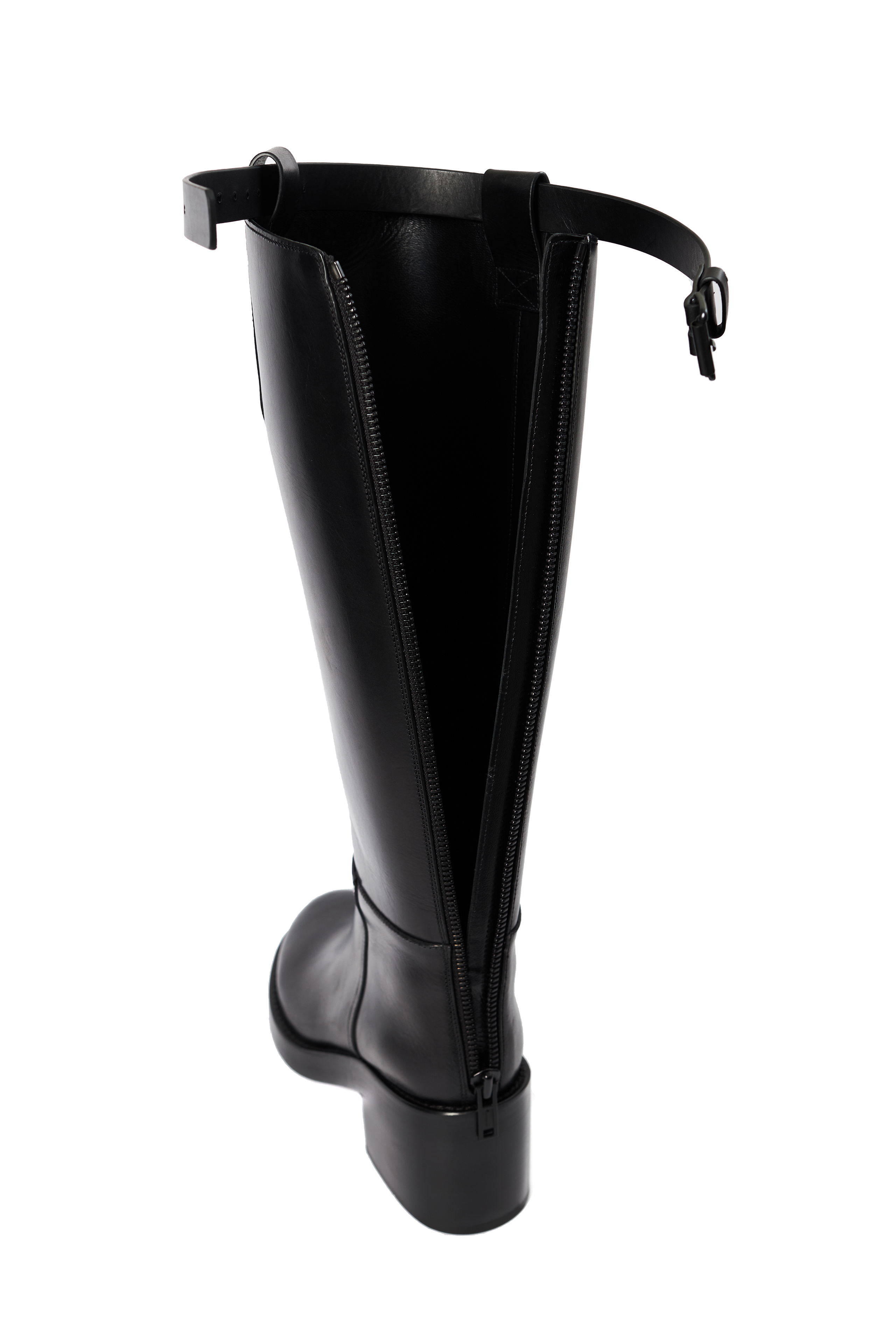 Buy Ann Demeulemeester women black riding boots with heel