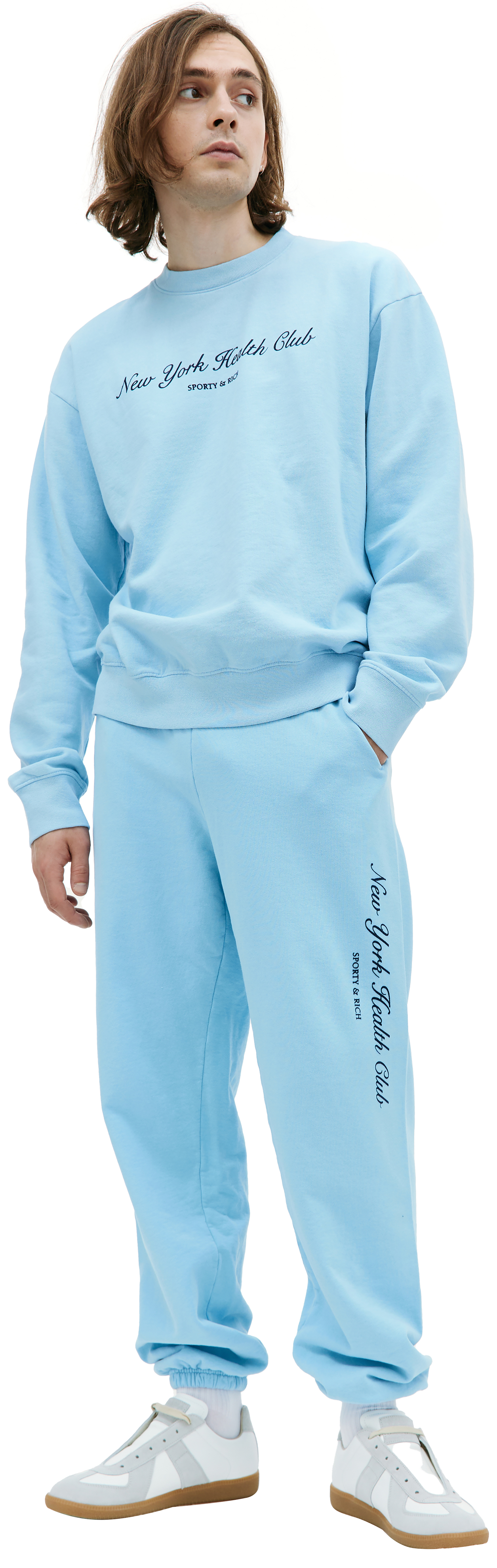 sporty&rich トレーナー Sporty & Rich Running Unisex Sweatshirt Blue WS067S409RN