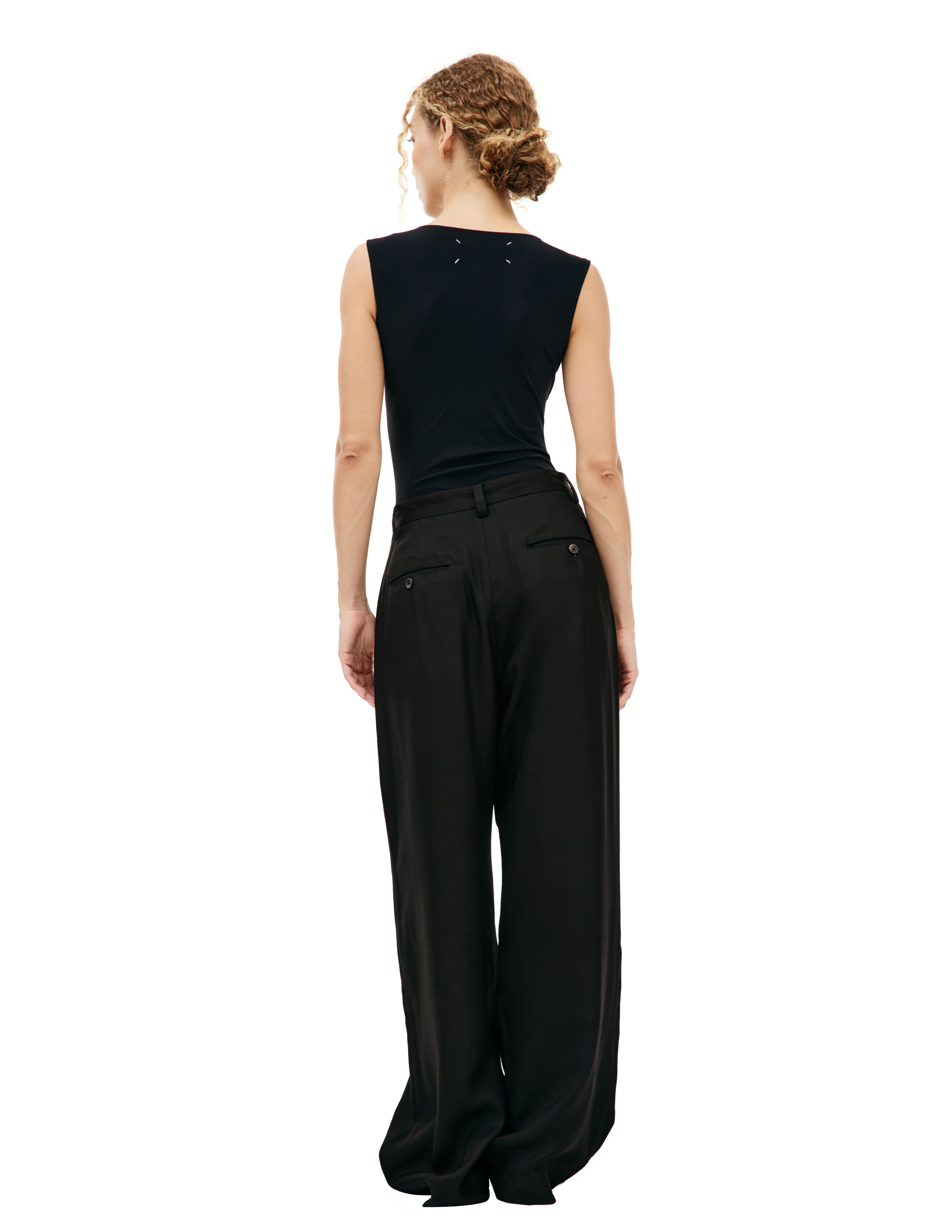 Shop Ziggy Chen Black Straight Leg Trousers