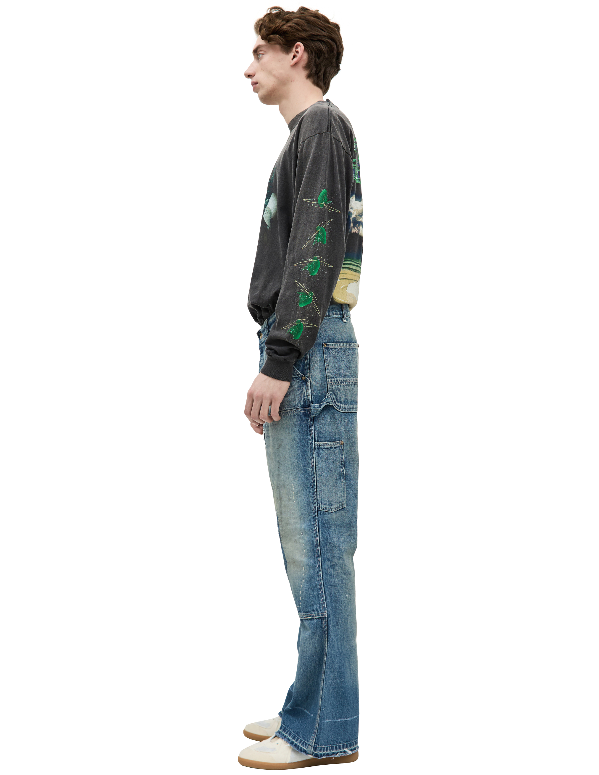 Saint Mxxxxxx Double Knee Cotton Jeans In Blue
