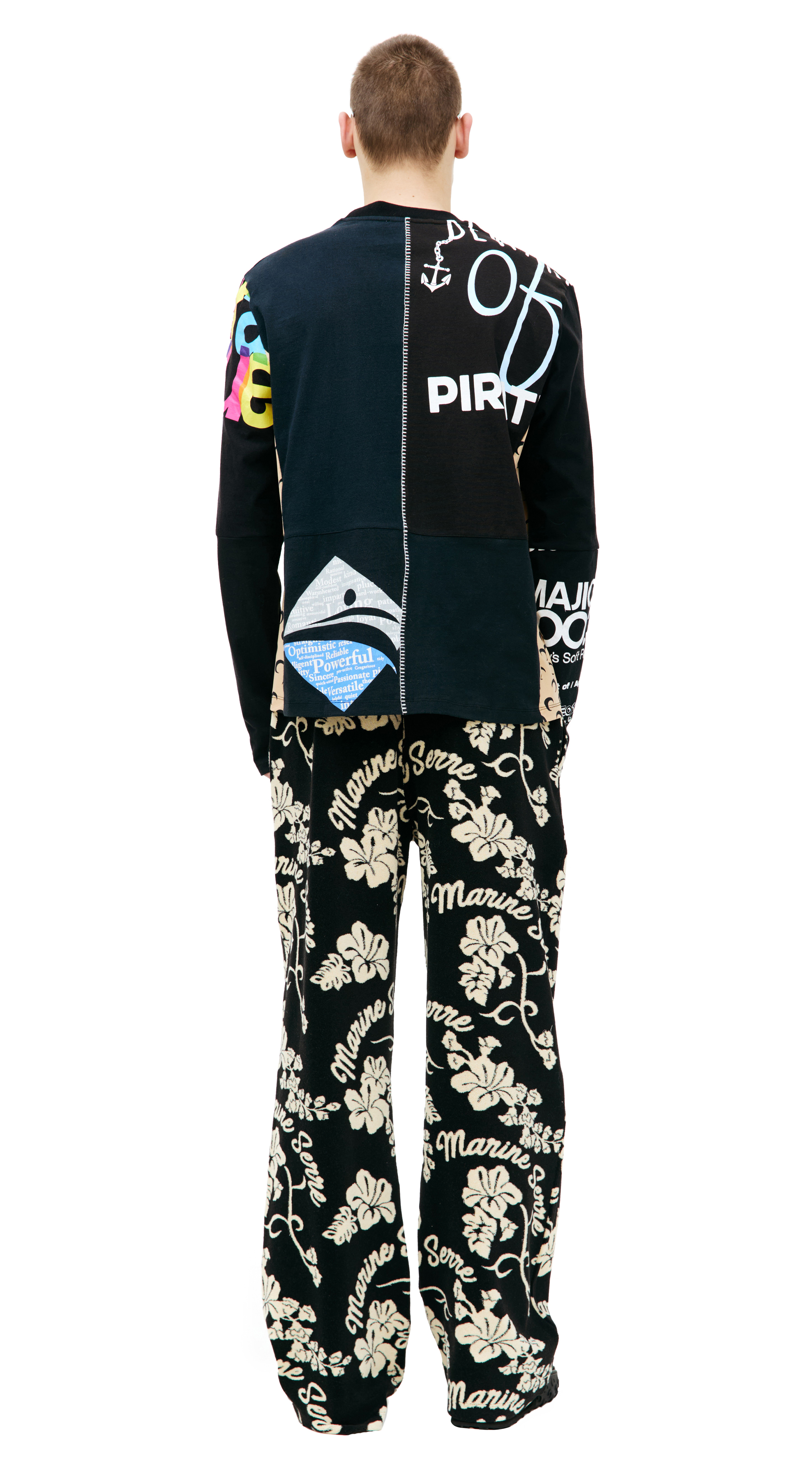 Buy MARINE SERRE men black graphic longsleeve for $383