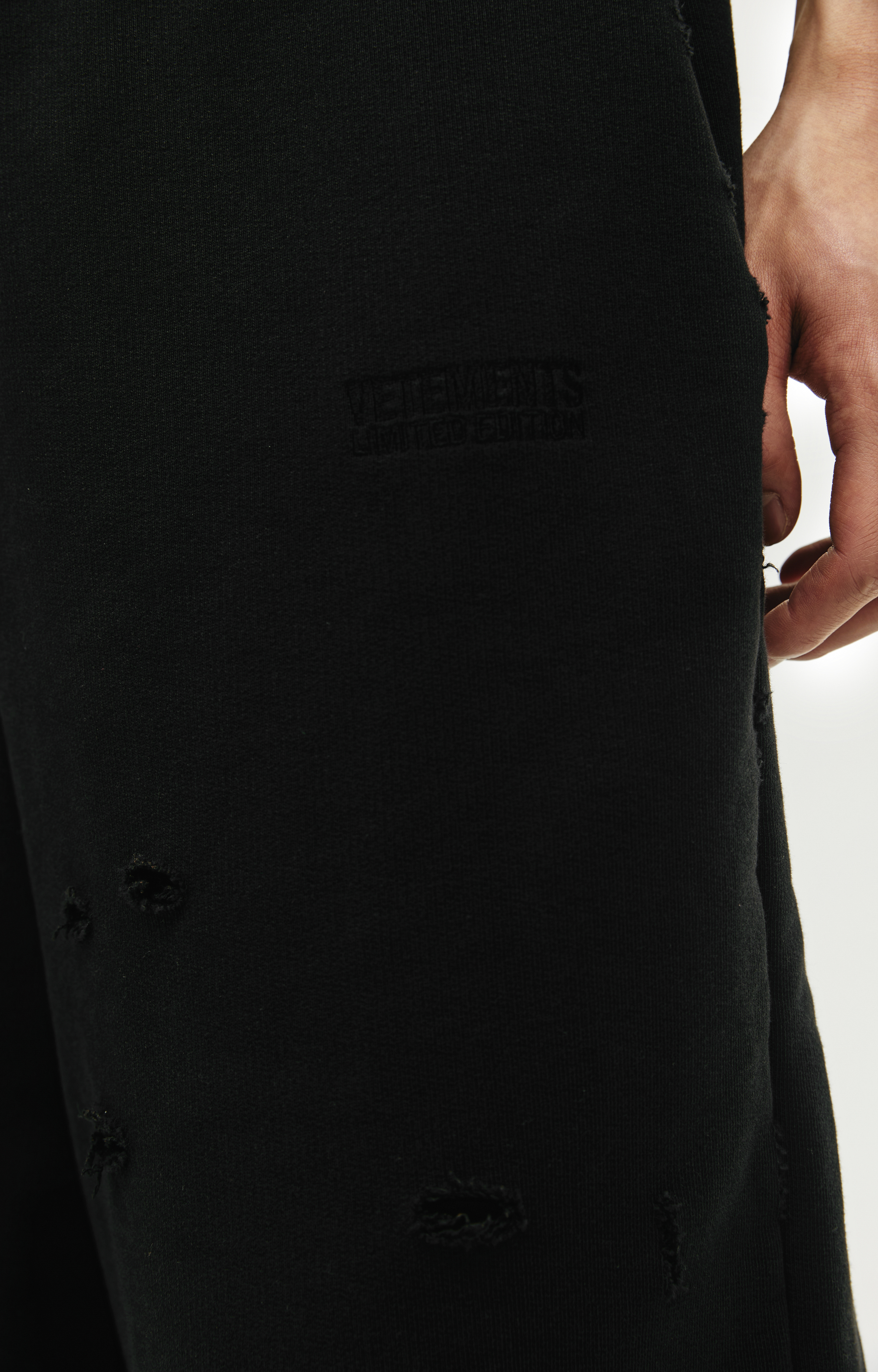 Buy Vetements Online Cut Up Sweatpants 'Washed Black' - UE63SP160B