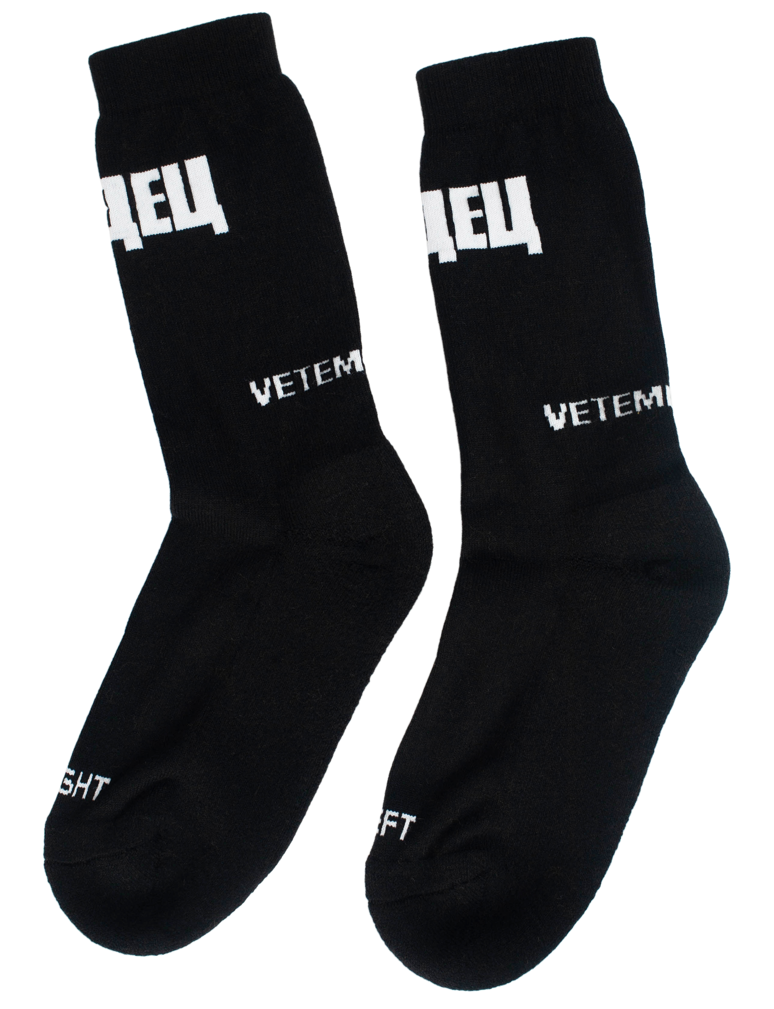 Buy VETEMENTS women black vetements x sv socks for $115 online on