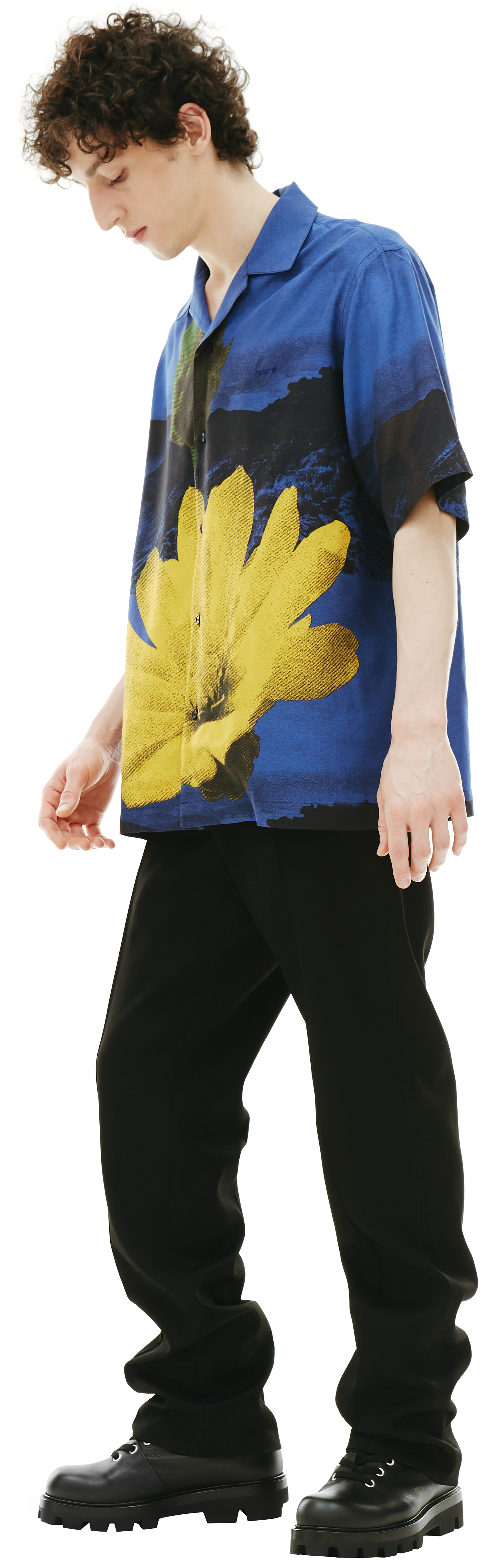 Buy OAMC men blue kurt floral shirt for €402 online on SV77