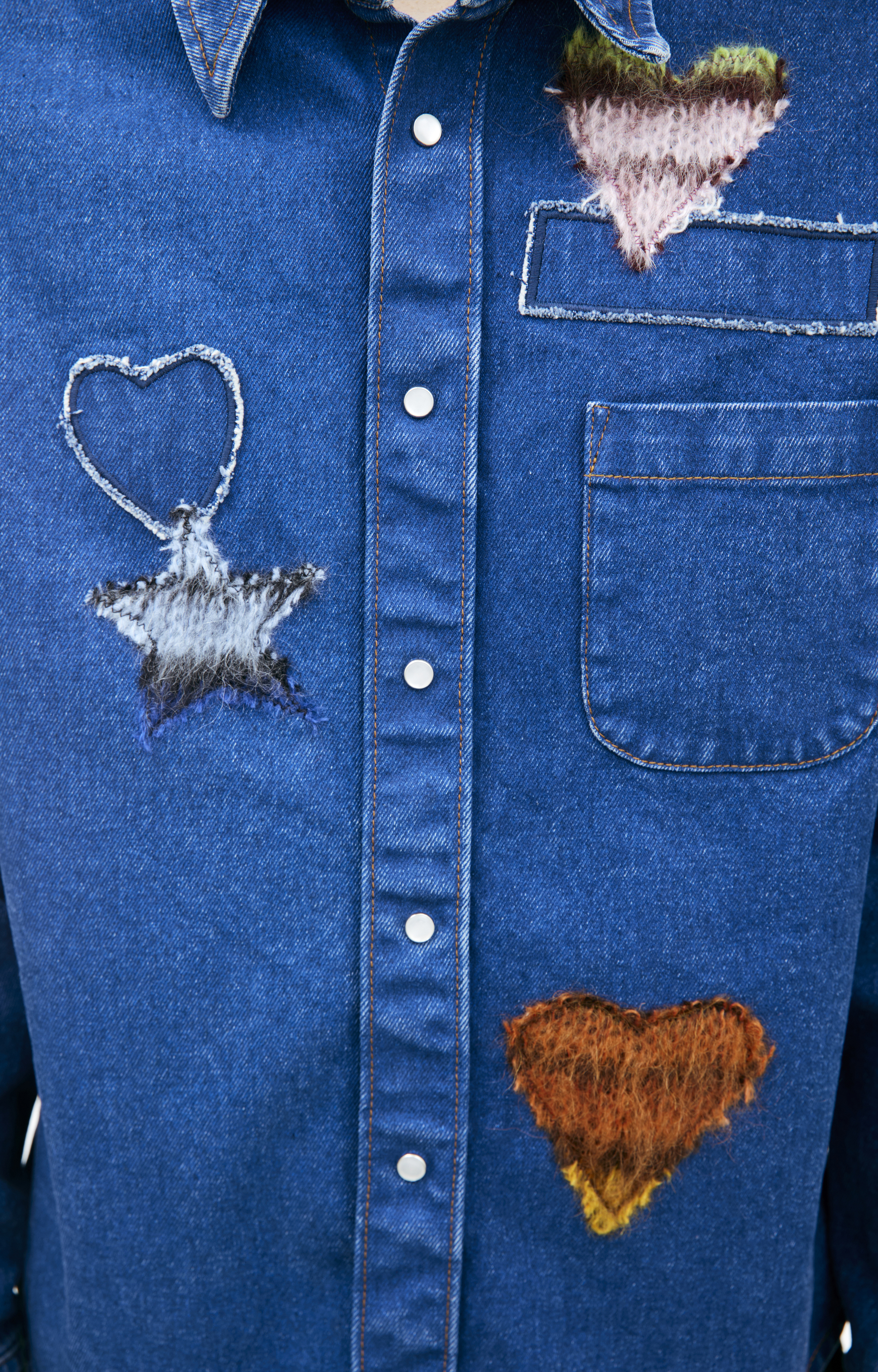 Buy Marni men blue denim shirt with patches for $523 online
