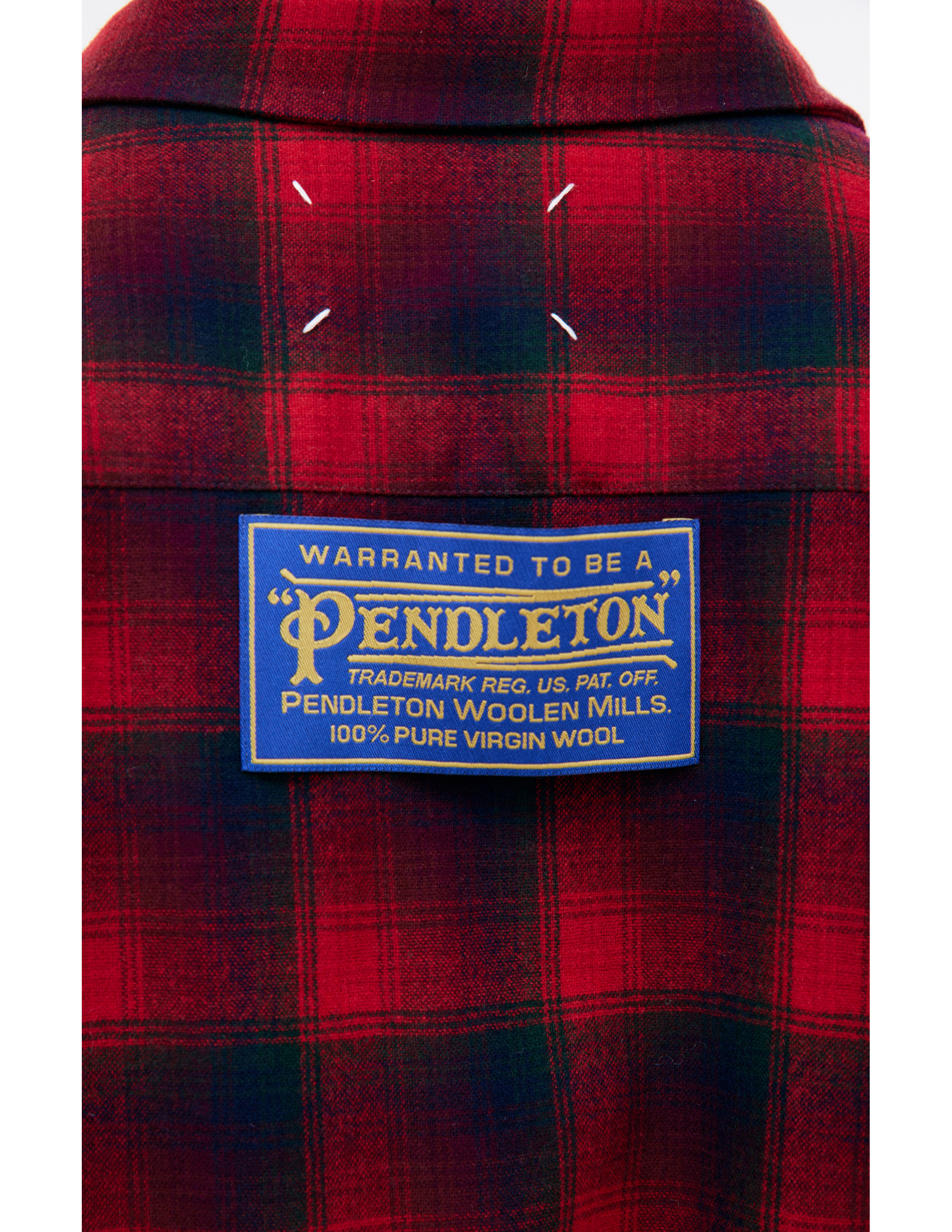 Shop Maison Margiela Wool Plaid Shirt In Red