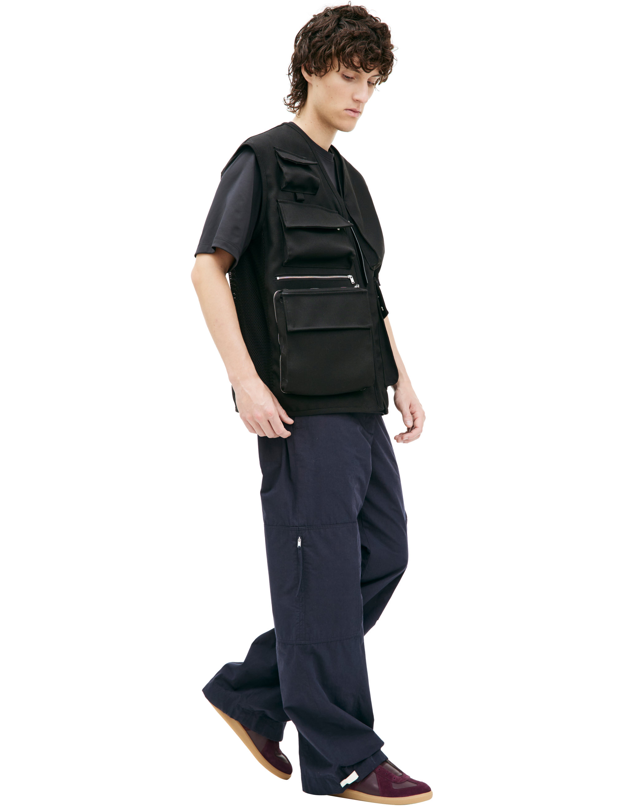 Jil Sander Combination Vest With Patch Pockets In Black