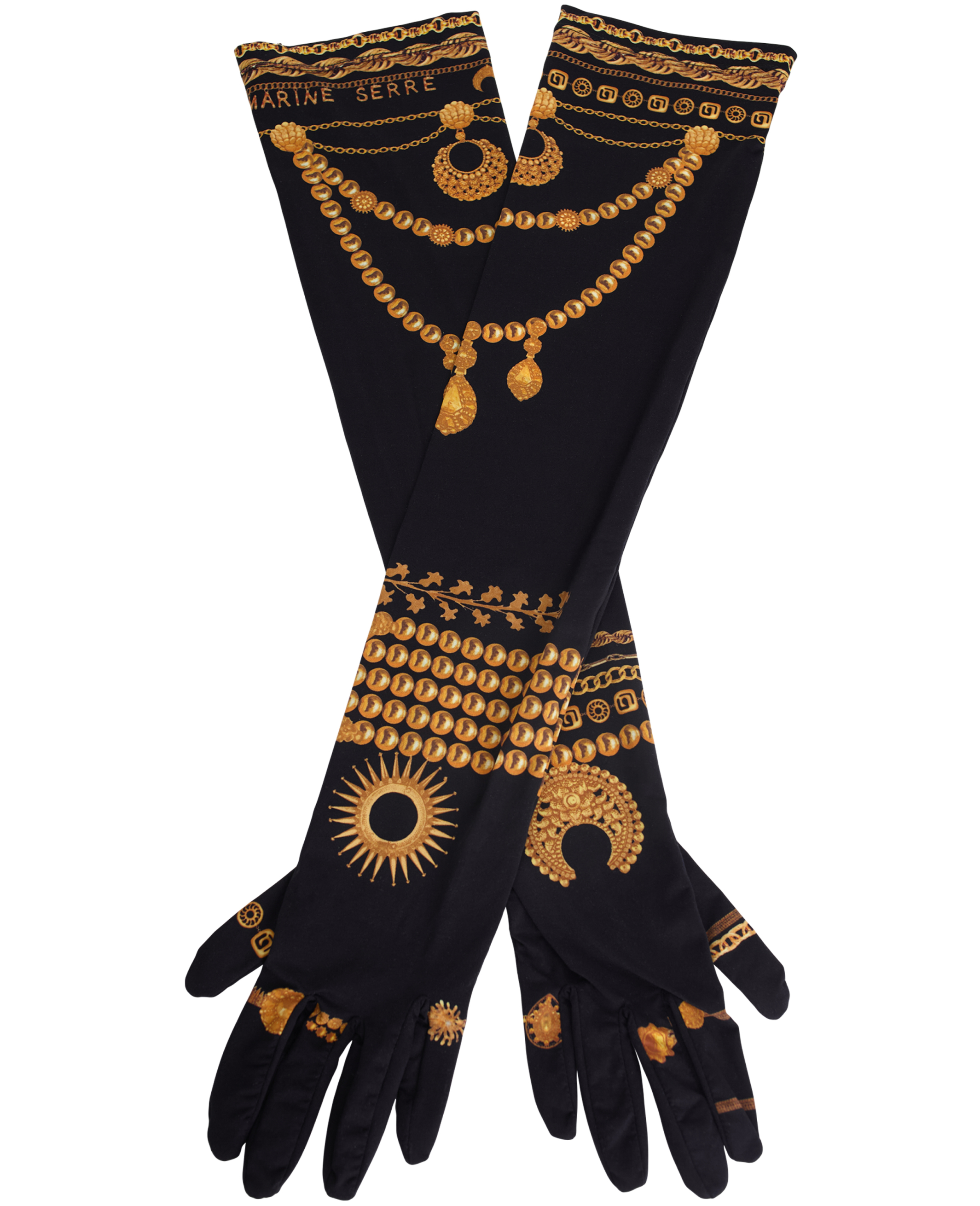 Shop Marine Serre Printed Gloves In Black