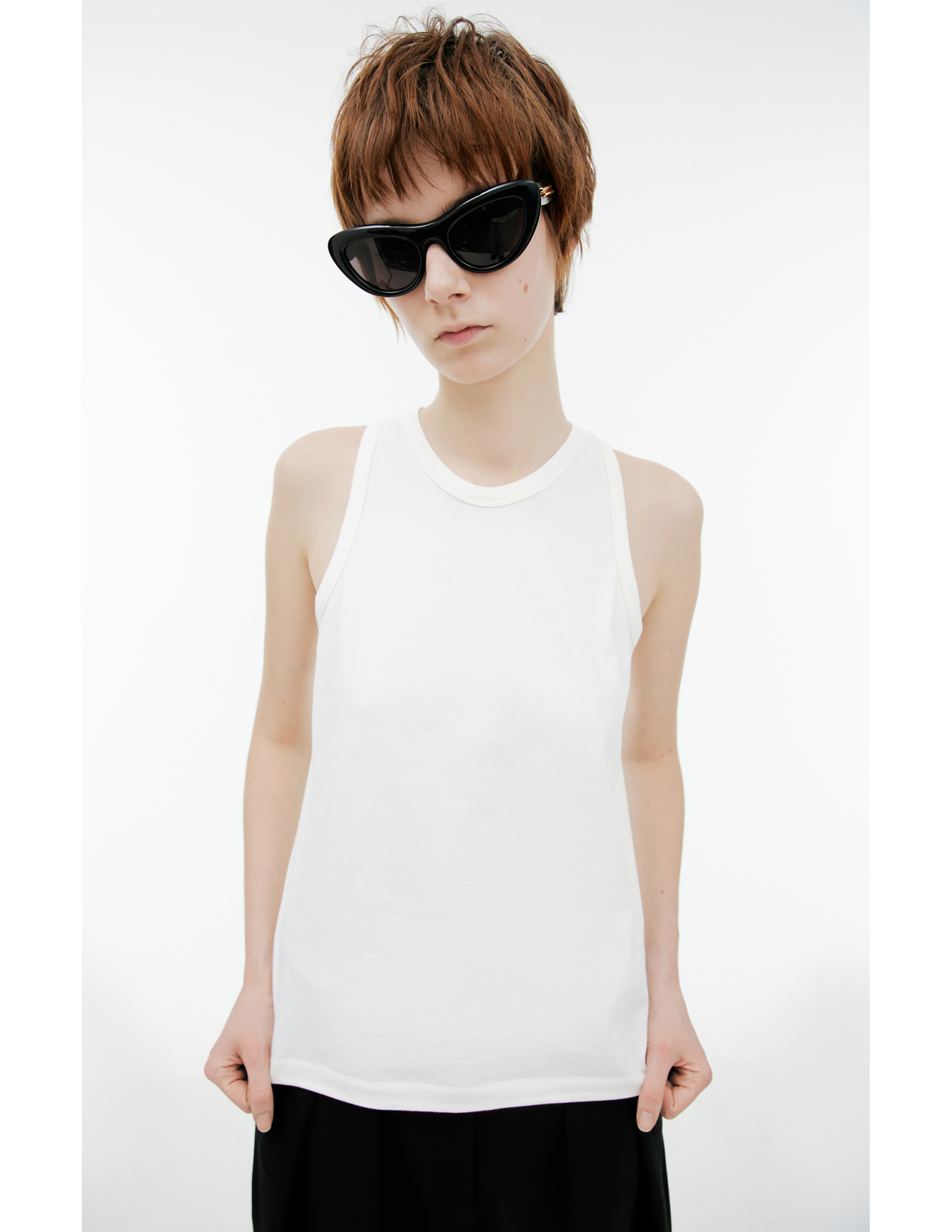 The Row White Silk Top In White