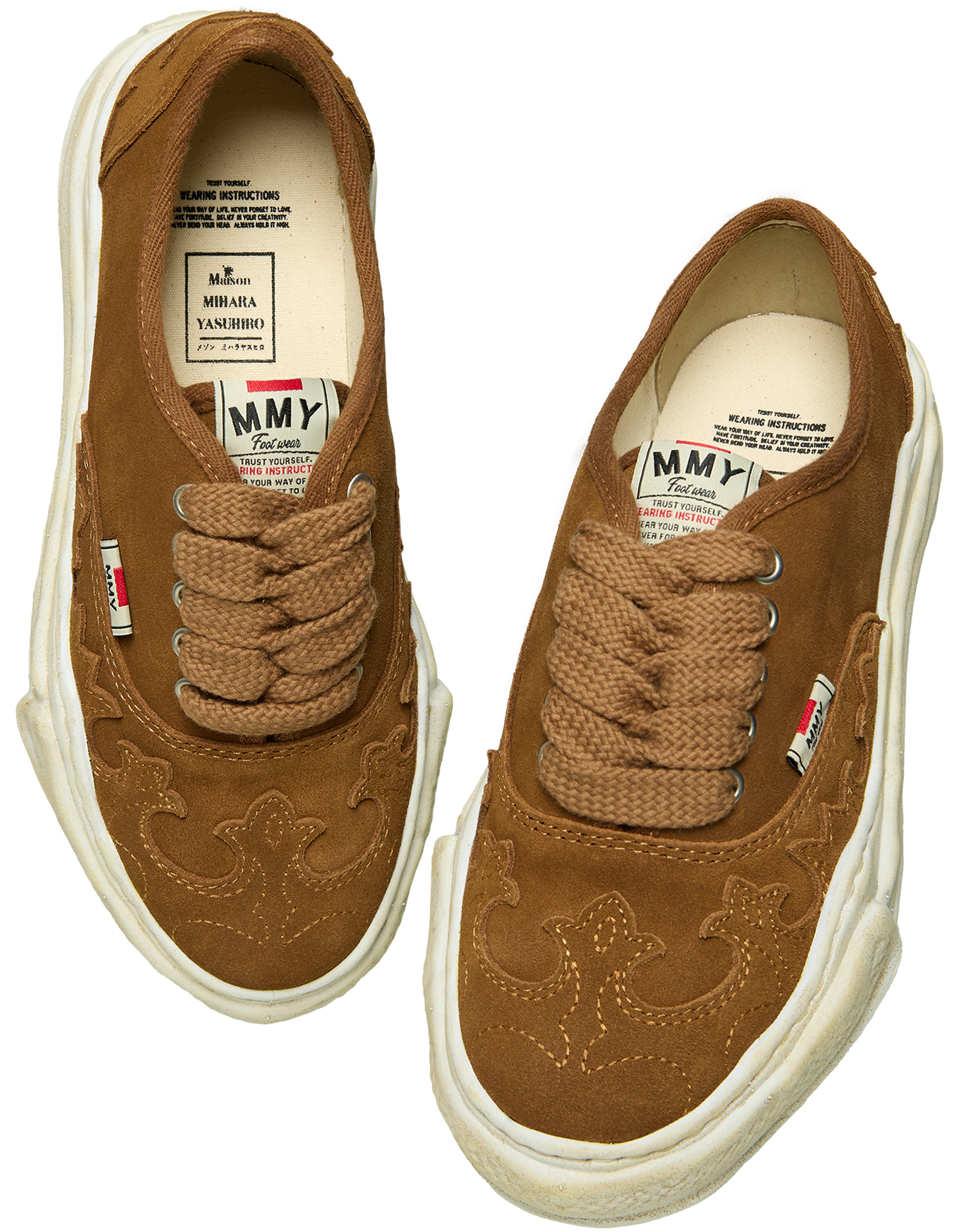 Buy Maison Mihara Yasuhiro women brown baker suede sneakers for