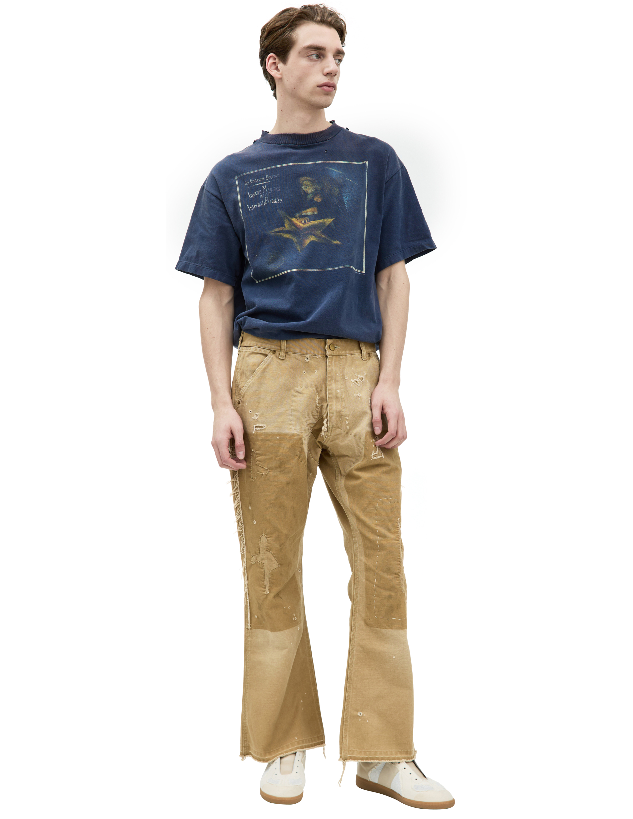 Saint Mxxxxxx Beige Cotton Flare Jeans In Beige