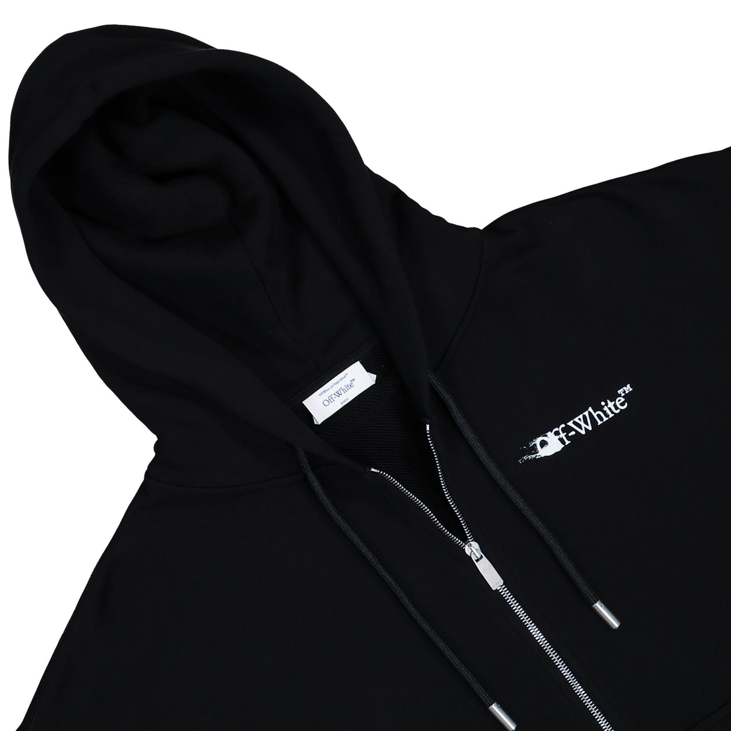 Off-white Ink Arrow Skate Zip Hoodie In Black