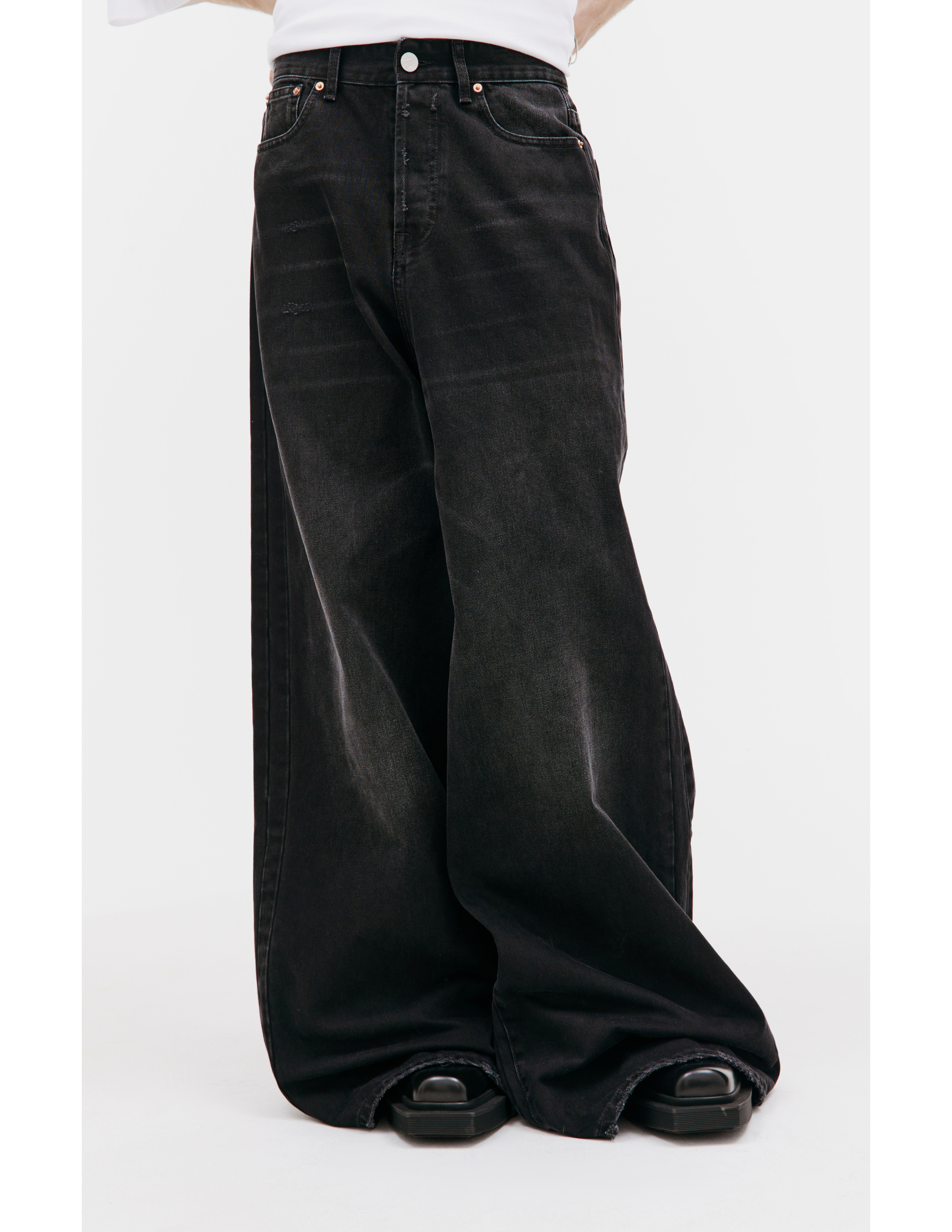 Shop Vetements Black Wide Legs Jeans