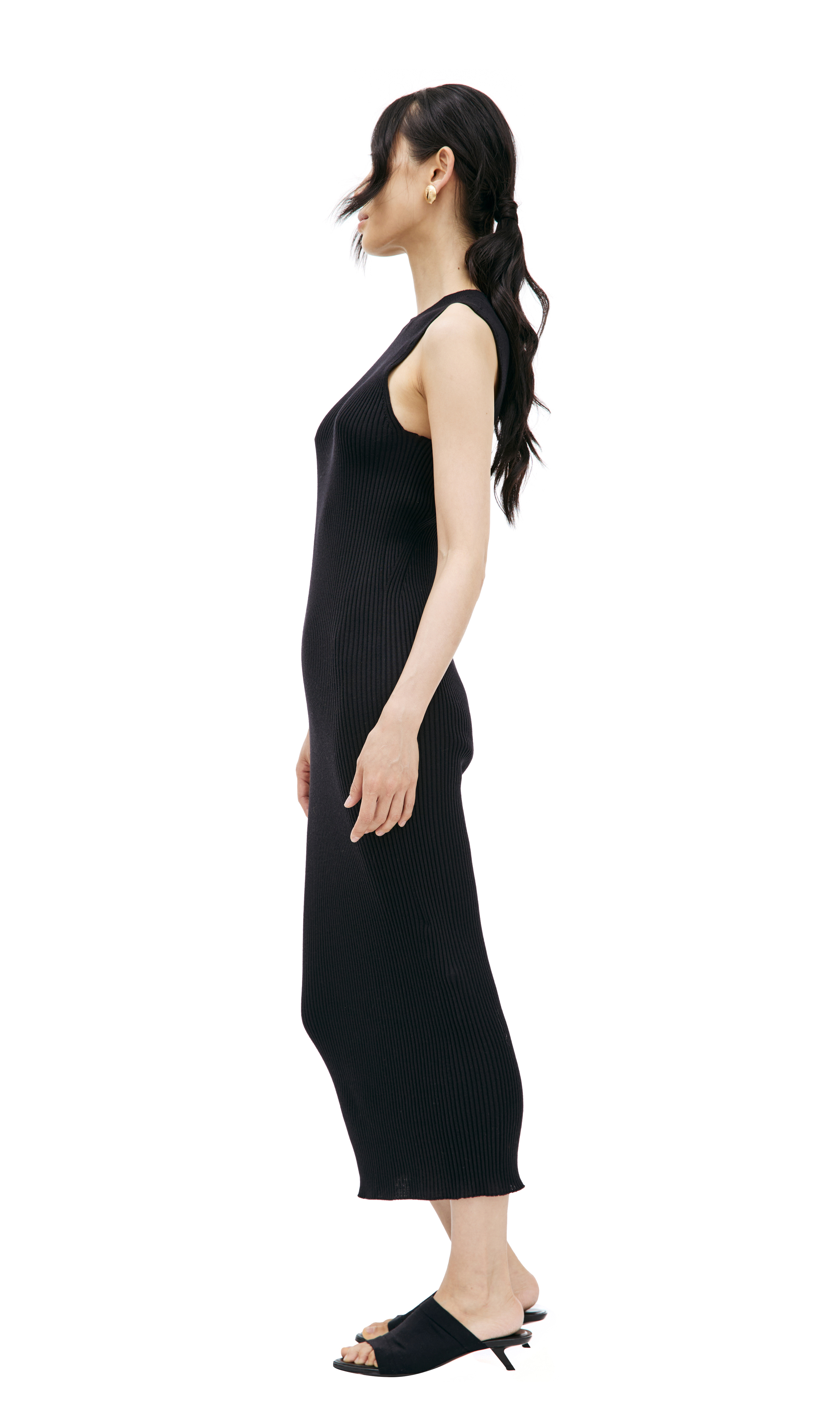 Buy Jil Sander women black sleeveless wool dress for $942