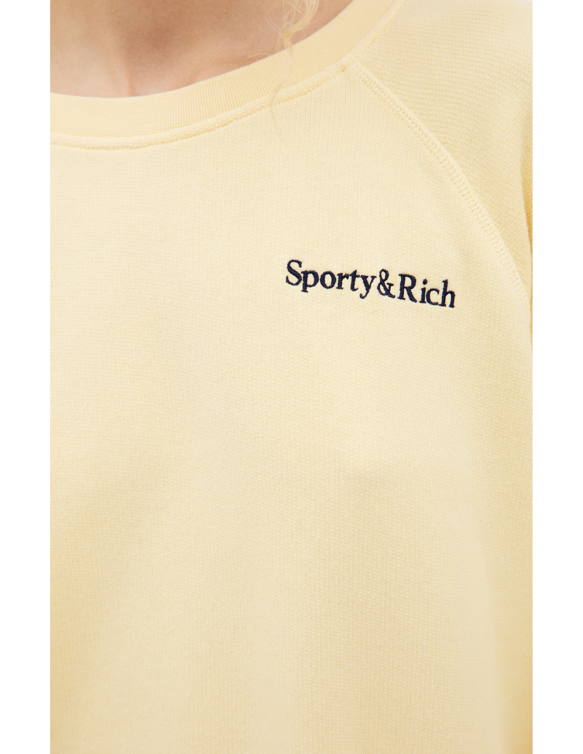 Sporty And Rich Embroidered Logo Sweatshirt In Yellow