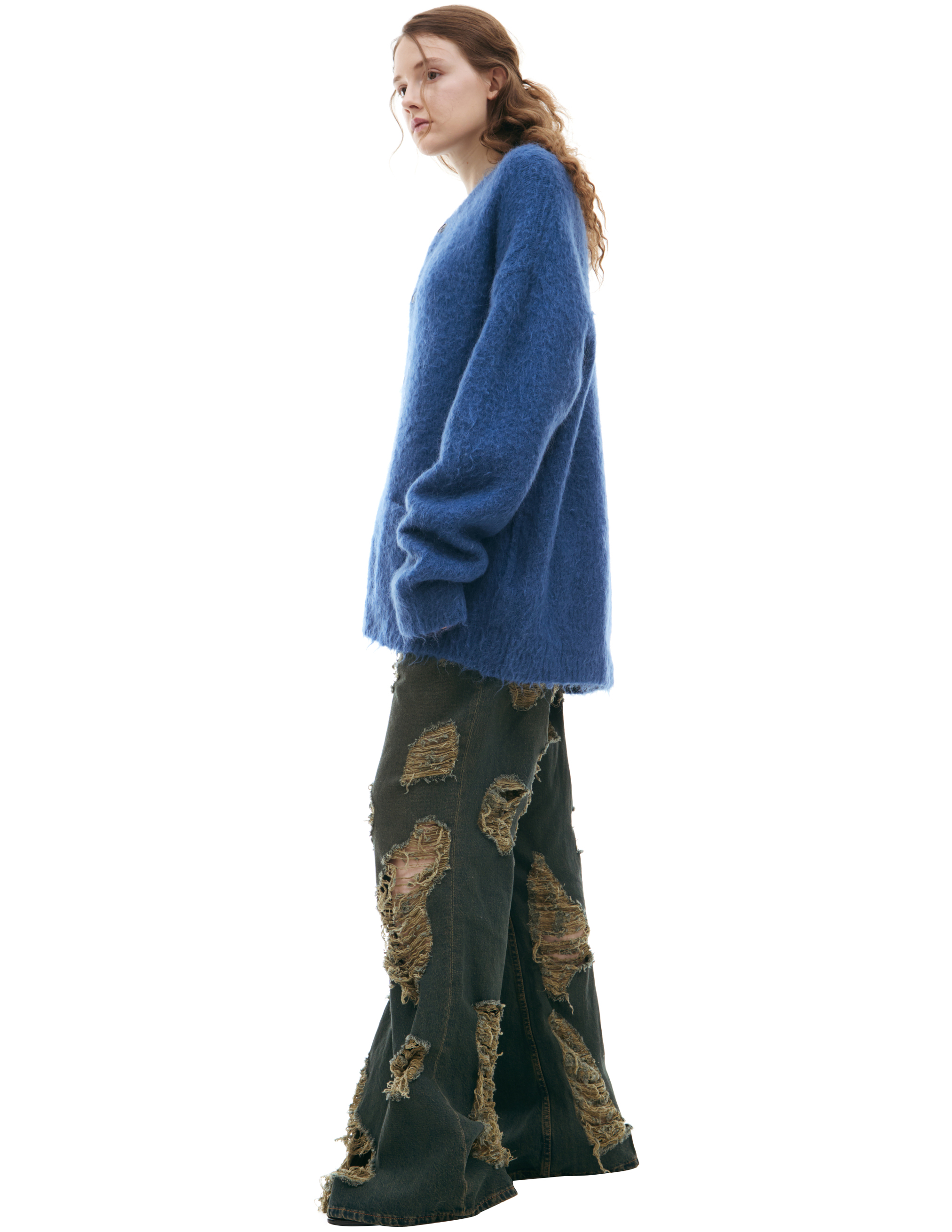 Acne Studios Wool Cardigan With Buttons In Blue