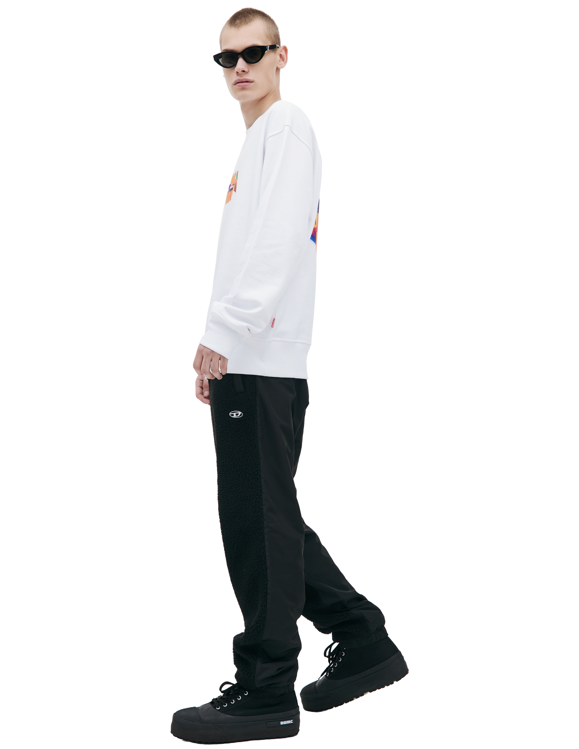 Diesel 'world Wild Dance' Printed Sweatshirt In White