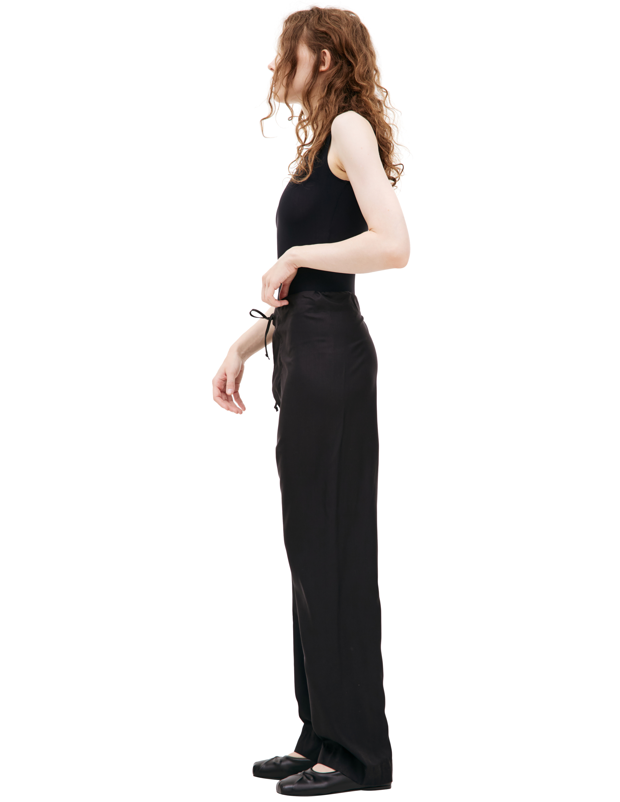 MAISON MARGIELA SILK STRAIGHT TROUSERS 