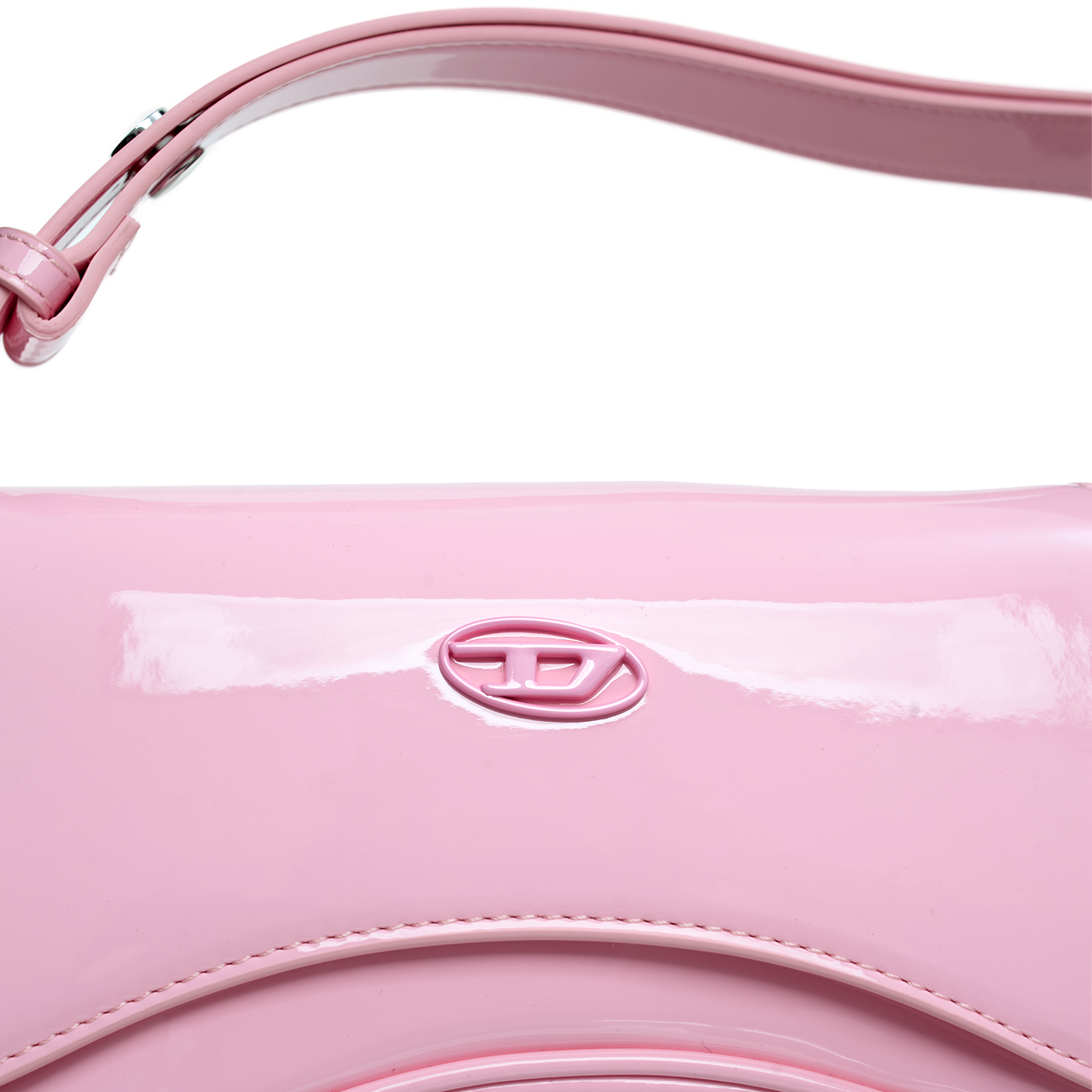 ★DIESEL★ Play Crossbody Tote Bag Pink X10221P6255T4192 X10 Women's Play-Crossbody bag in glossy PU | Pink | Diesel