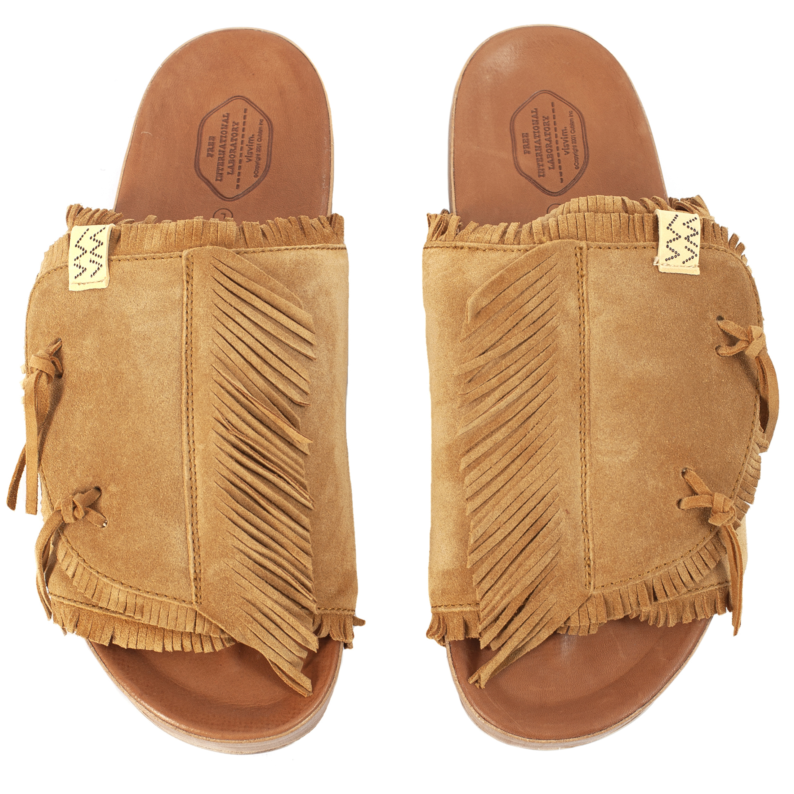 Buy visvim men brown christo shaman-folk sandals for $920 online