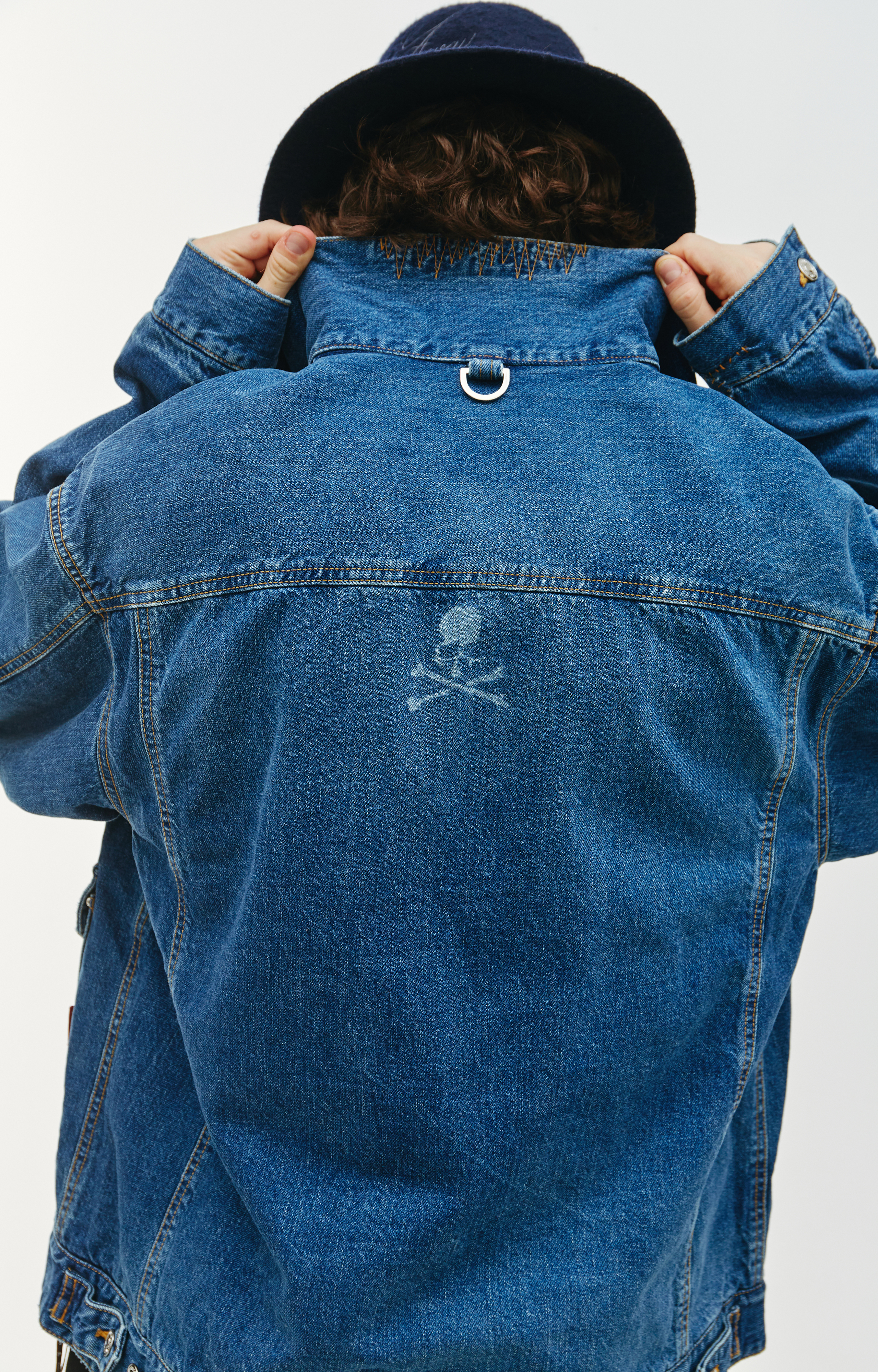 mastermind WORLD Monogram Denim Jeans Jacket Blue