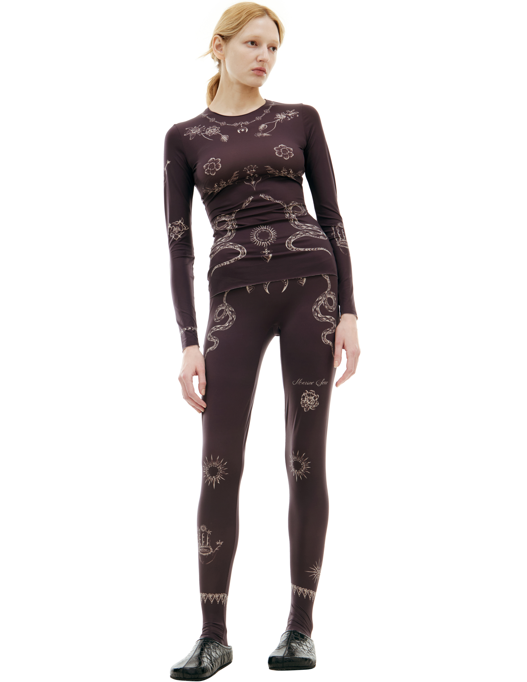 Shop Marine Serre Longsleeve With Monoprint In Brown
